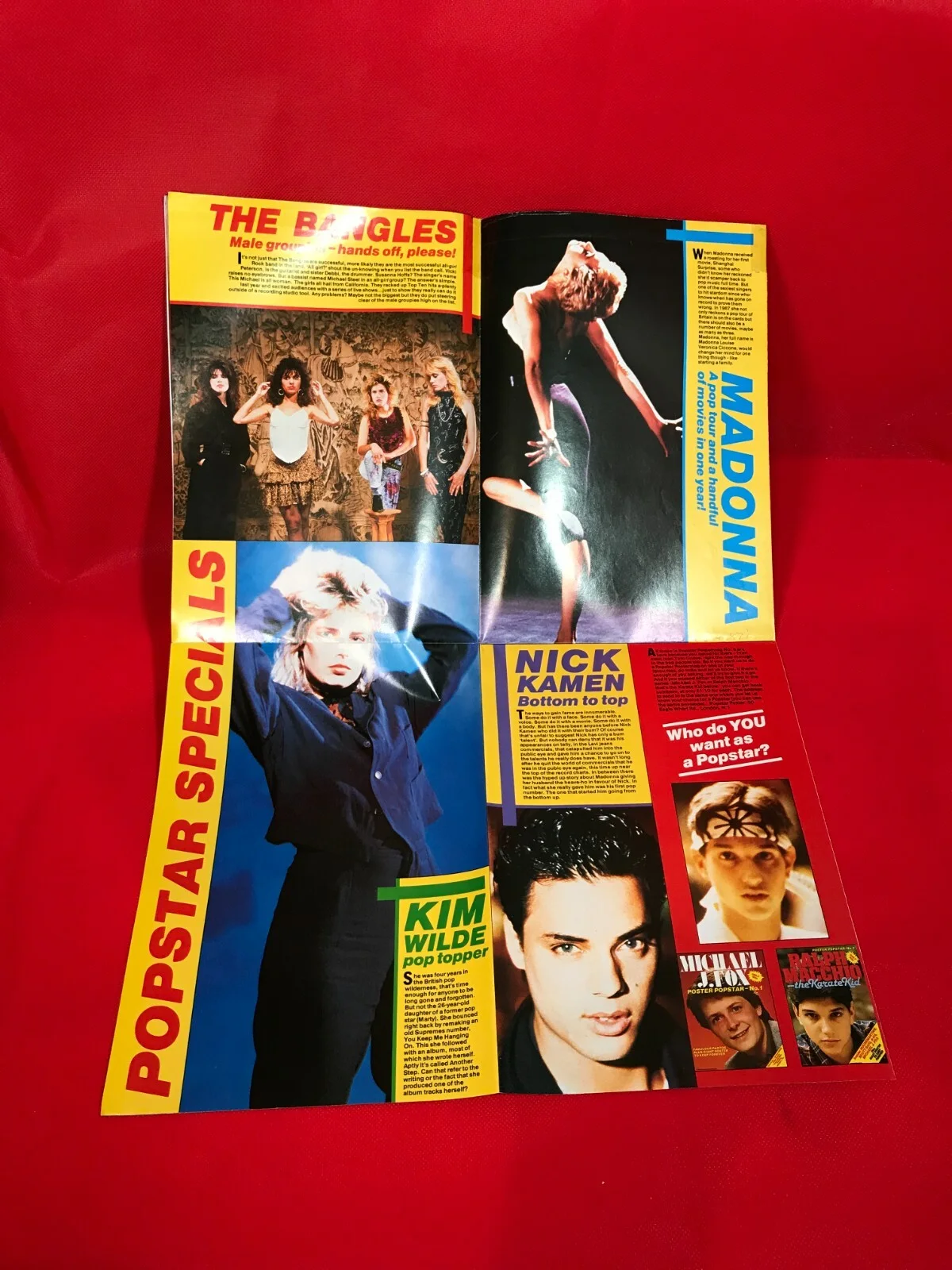 TOM CRUISE Madonna 1987 ORIGINAL POSTER Magazine TOP GUN Bangles vintage, изображение 4
