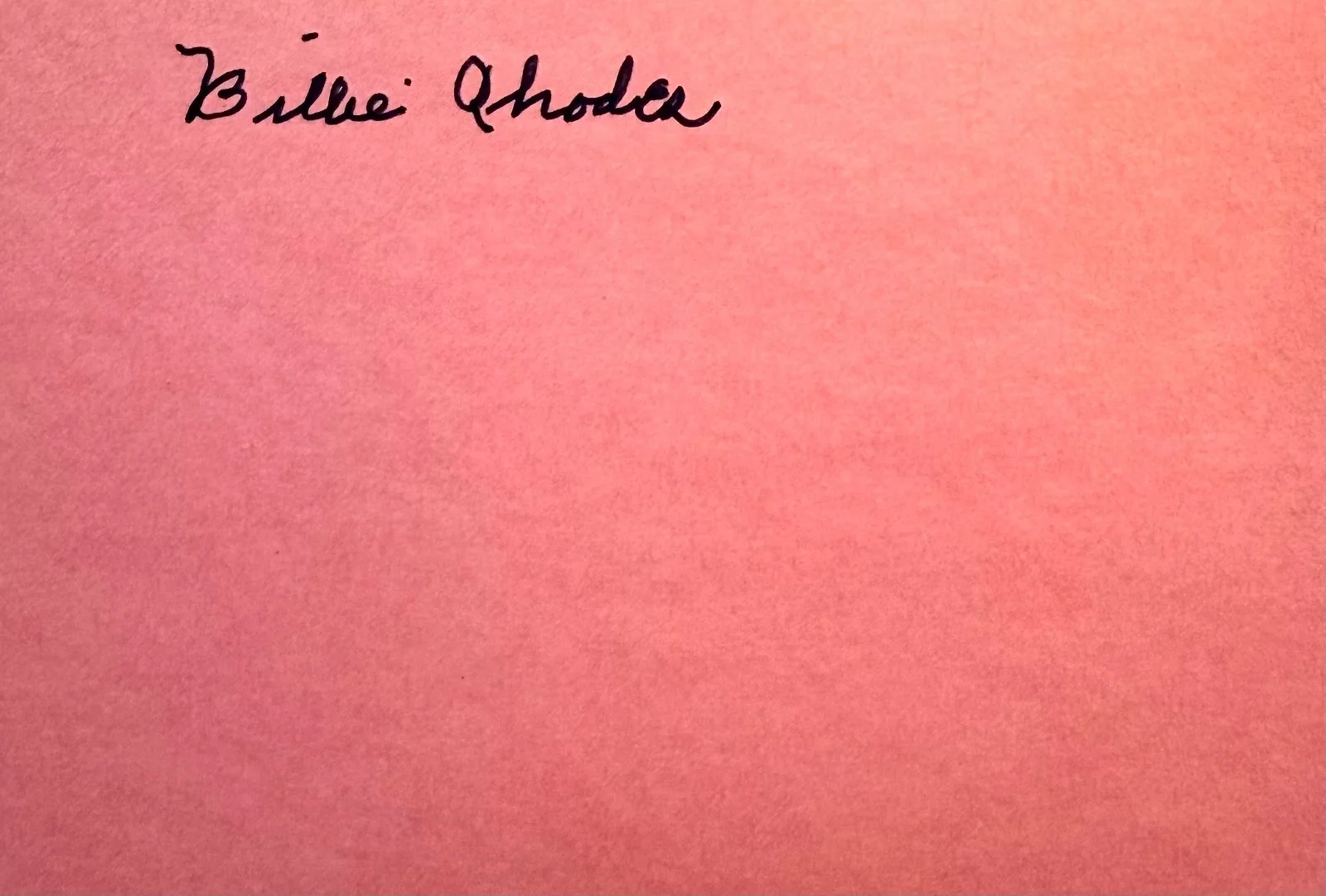 Billie Rhodes — BILLIE RHODES Autographed Signed 4x6 INDEX CARD Silent Films The Star Reporter, изображение 3