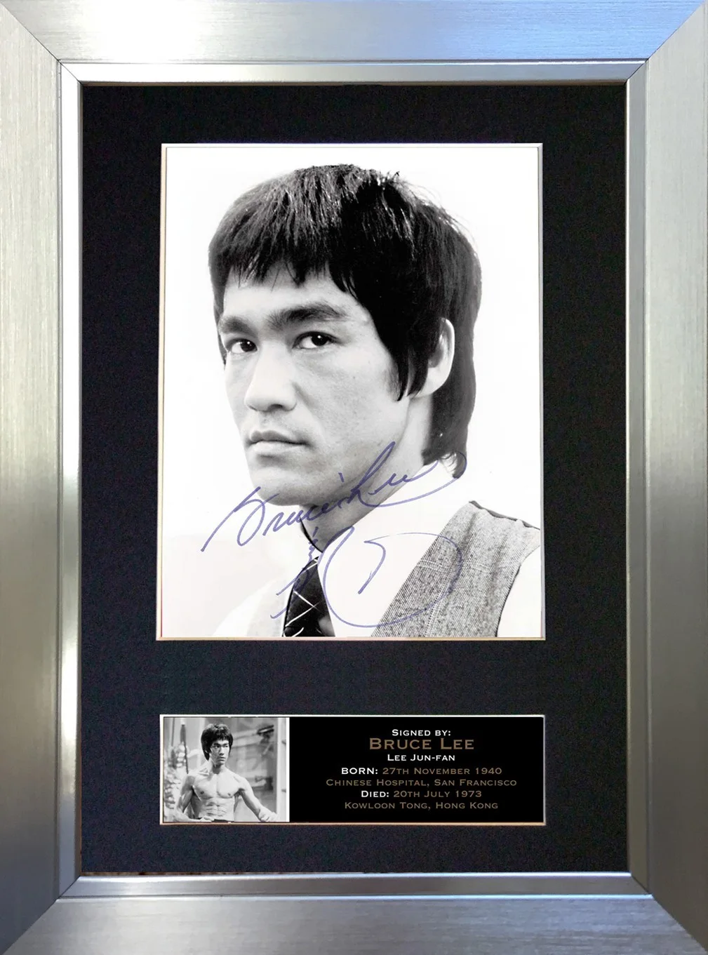 768 Bruce Lee Signed A4 Print Framed Display Autograph Reproduction Martial Art, изображение 4