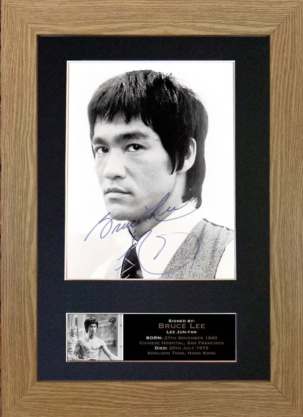 768 Bruce Lee Signed A4 Print Framed Display Autograph Reproduction Martial Art, изображение 5