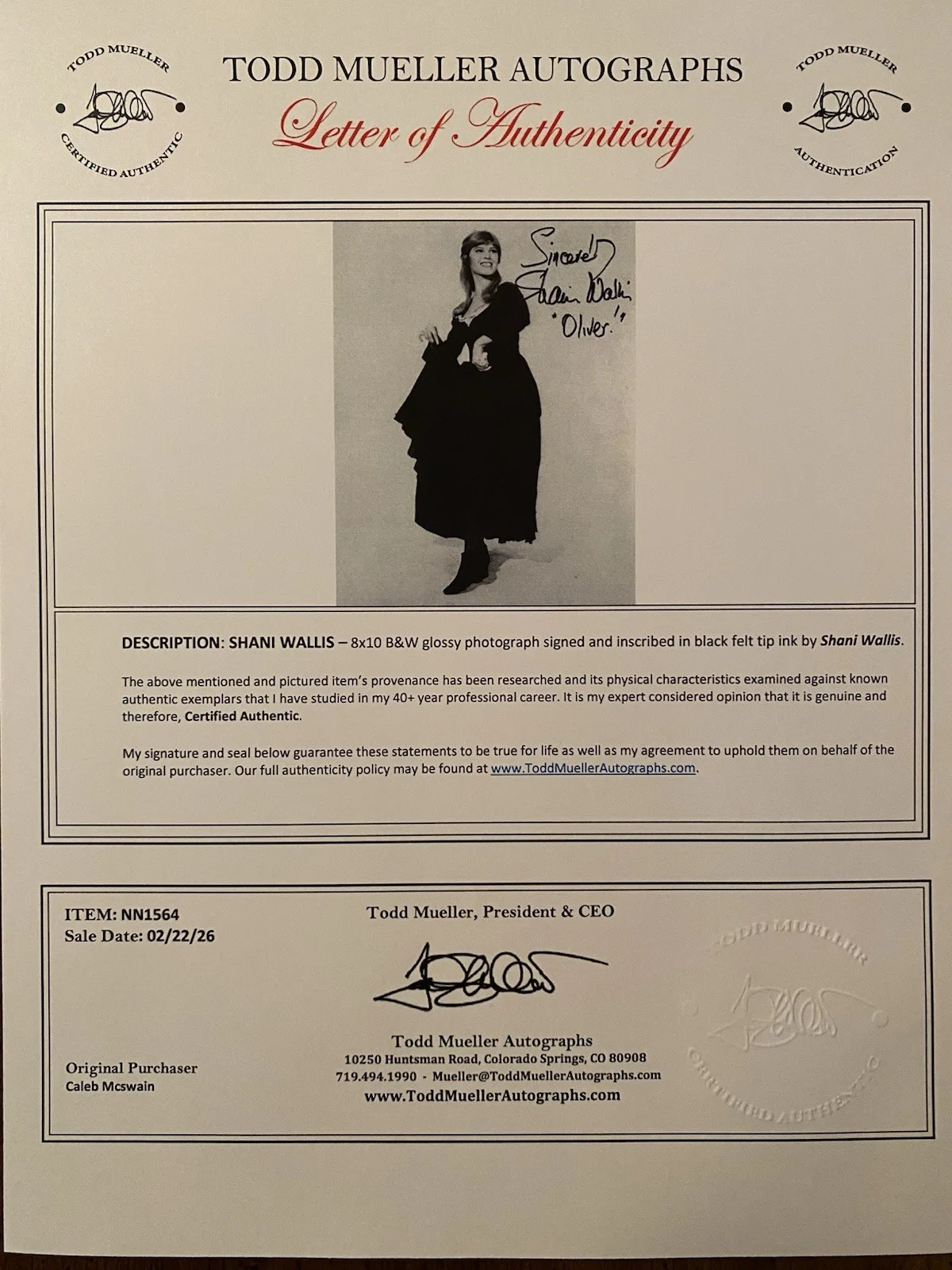Shani Wallis — Shani Wallis Signed Autographed 8x10 Photo With COA Oliver NICE, image 4