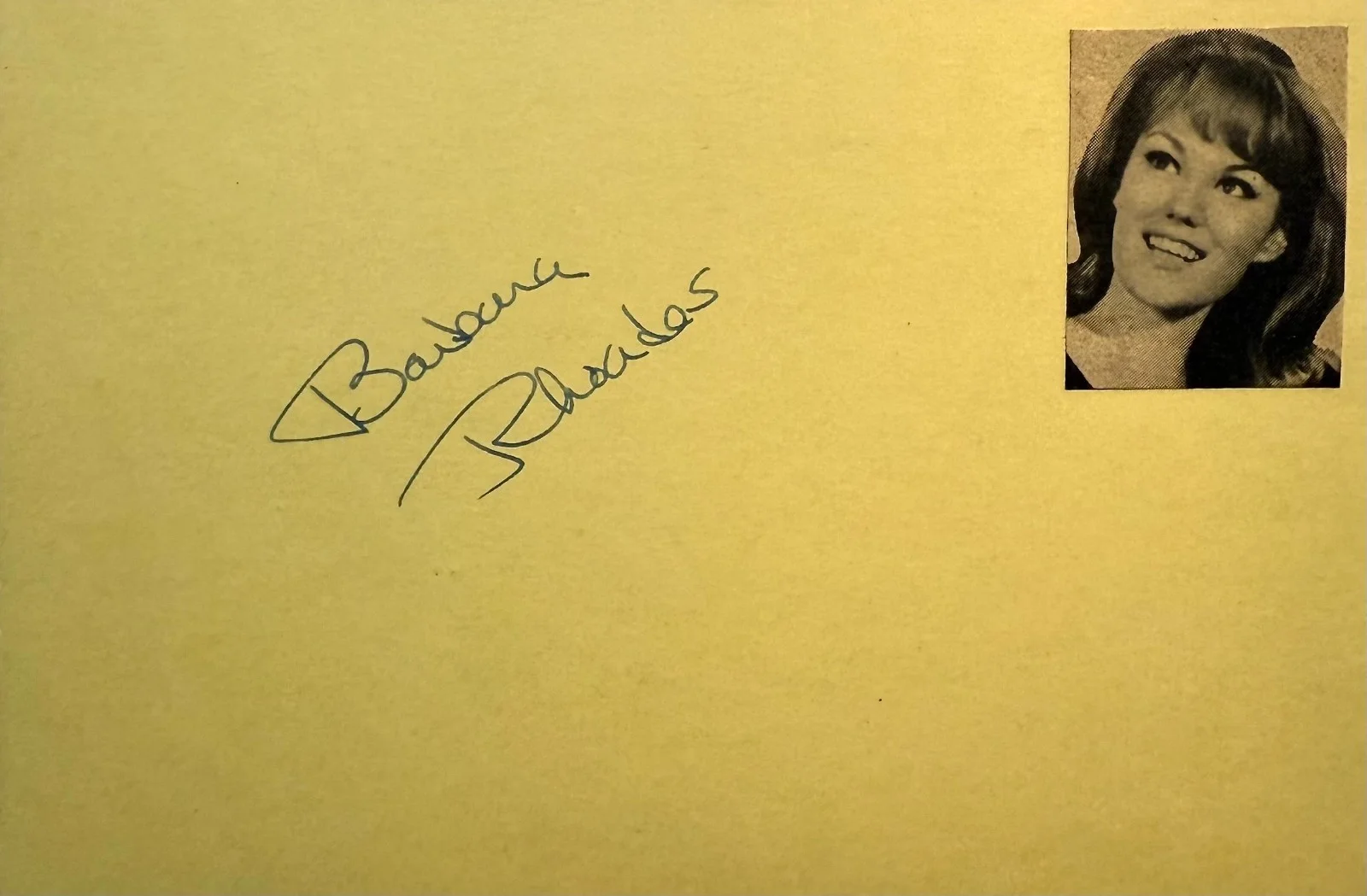 Barbara Rhoades — BARBARA RHOADES Autograph Signed 4x6 INDEX CARD The Goodbye Girl Harry and Tonto, изображение 3