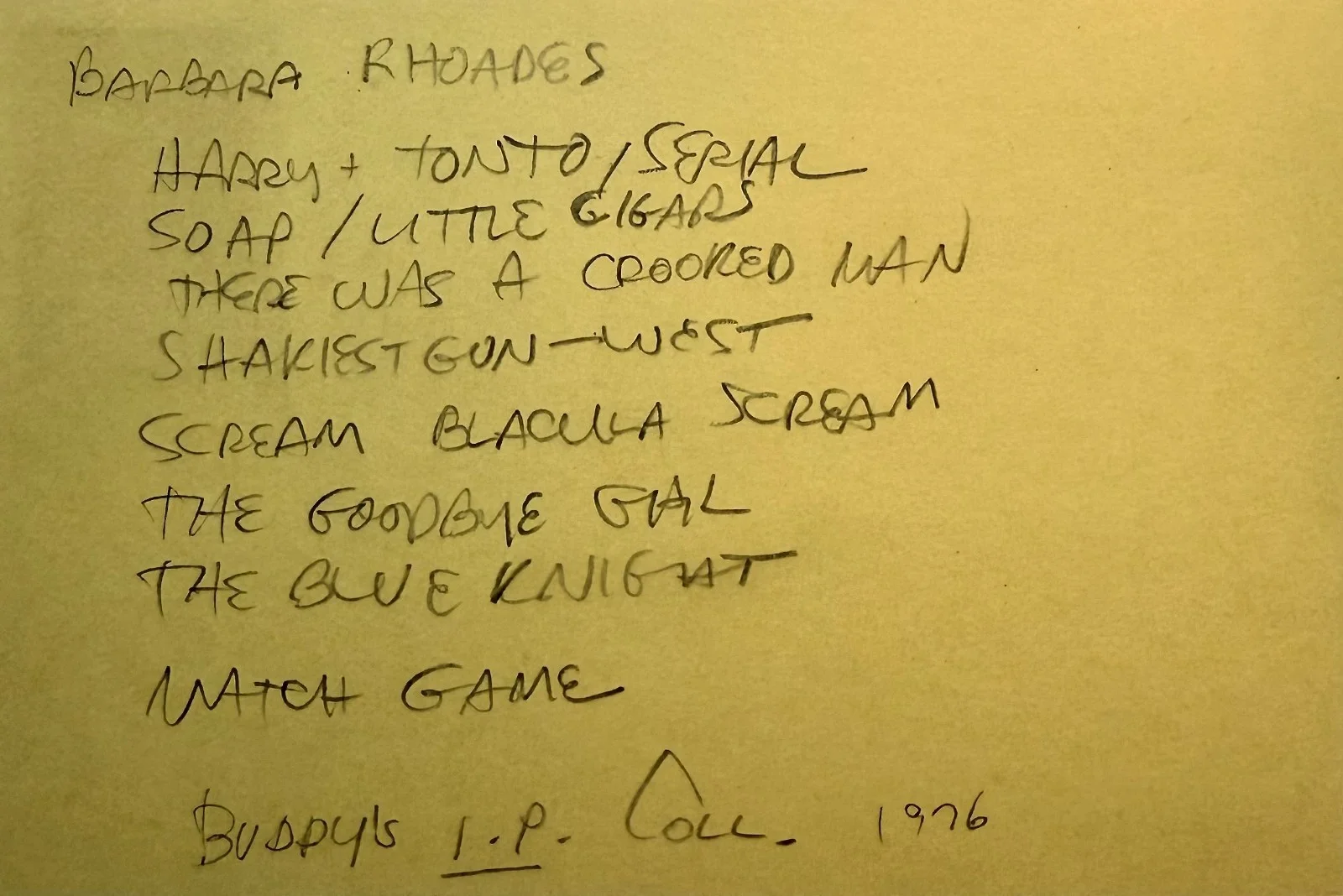 Barbara Rhoades — BARBARA RHOADES Autograph Signed 4x6 INDEX CARD The Goodbye Girl Harry and Tonto, изображение 4