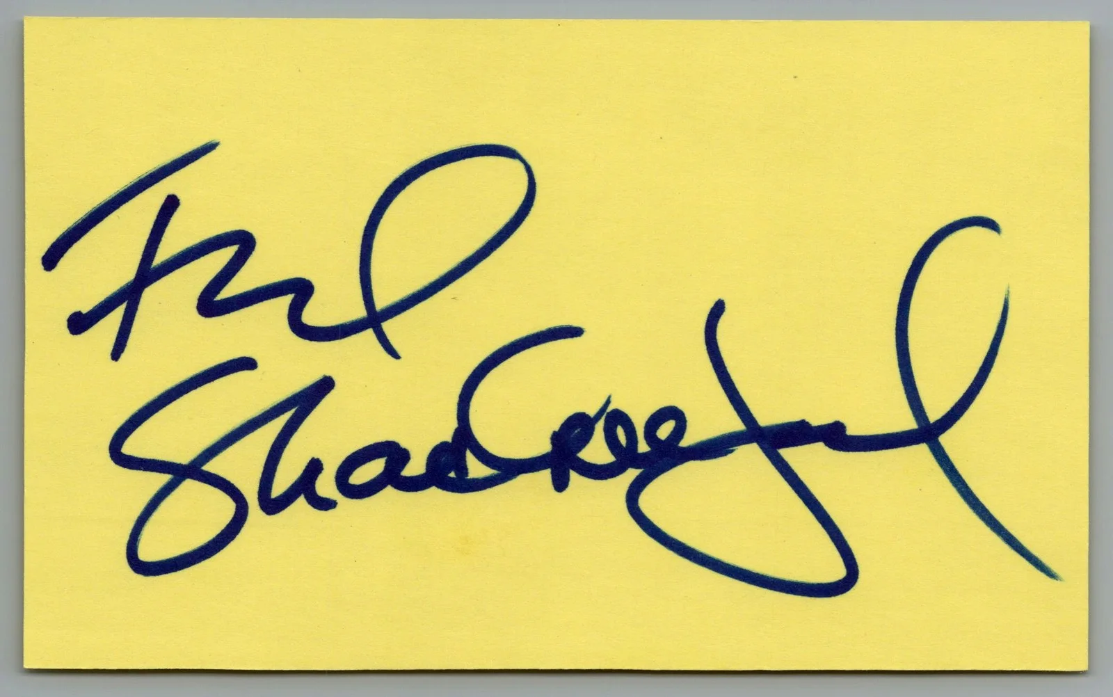 Ted Shackelford — Ted Shackelford Signed 3x5 Index Card Knots Landing Autographed