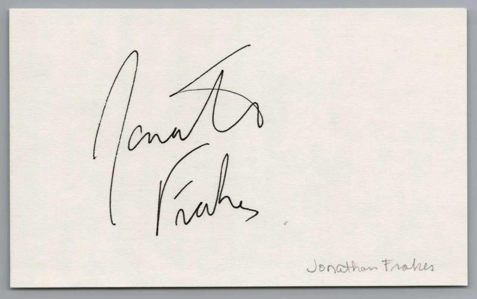 Jonathan Frakes — Jonathan Frakes Signed 3x5 Index Card Star Trek Autographed