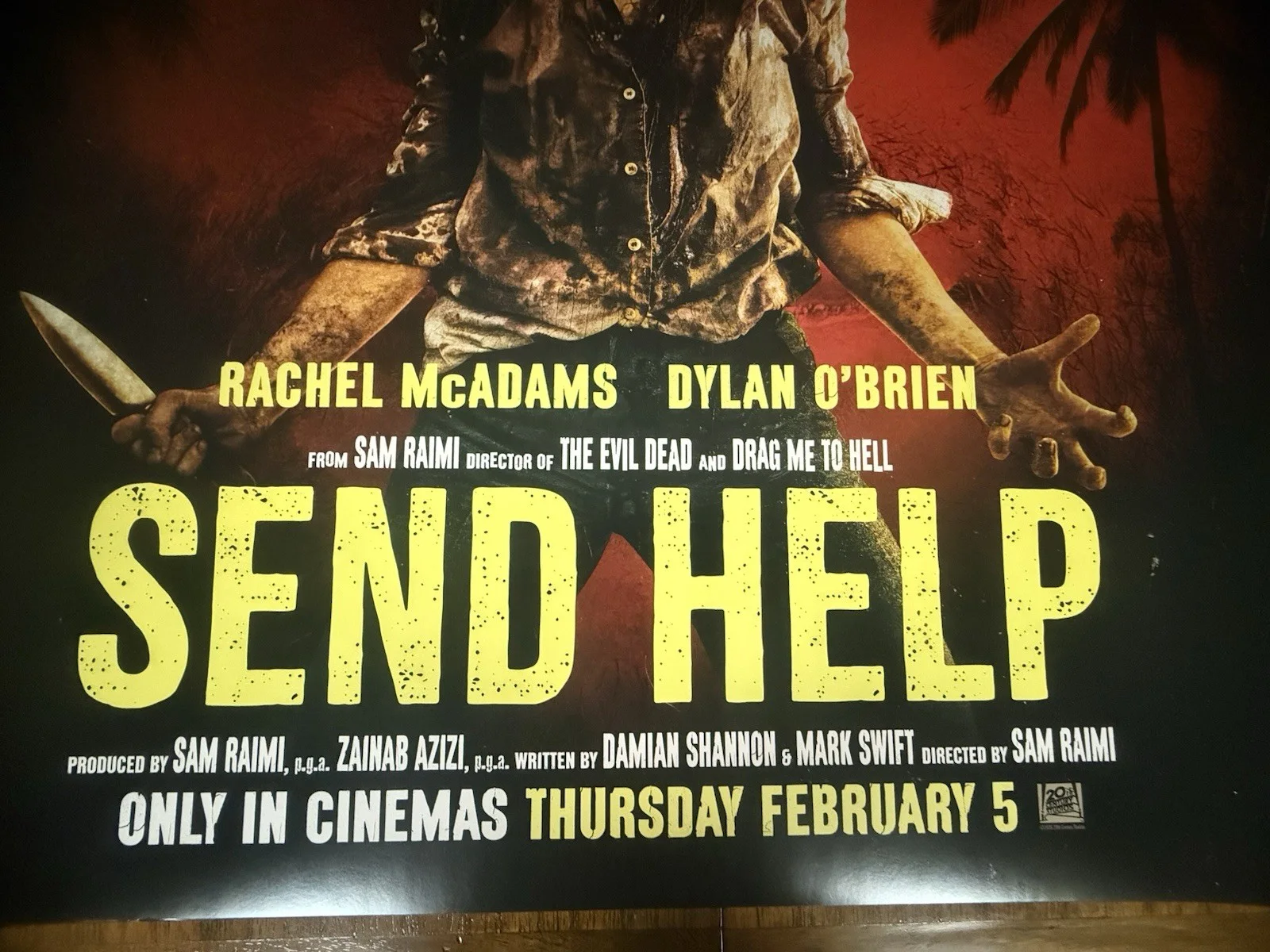 Send Help: Original UK Cinema Quad Poster V2 High Definition Mint Condition, image 3