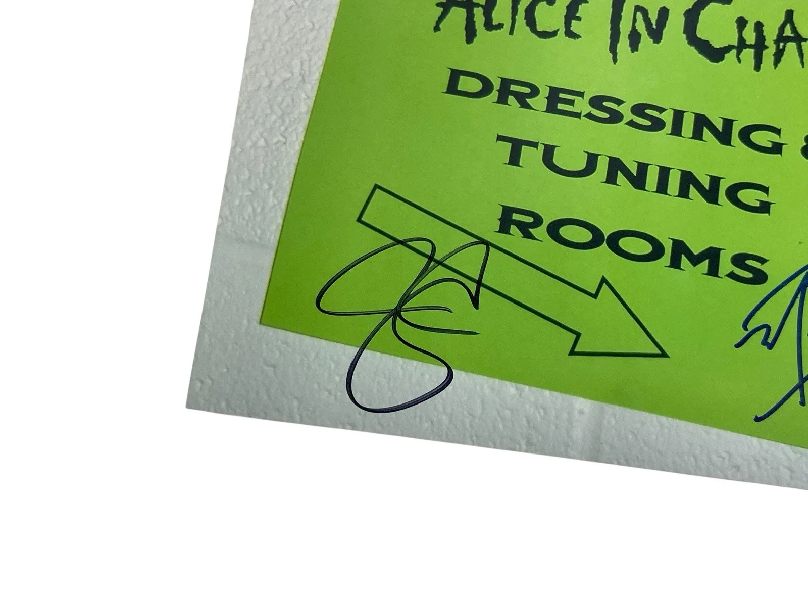 Alice In Chains Rare Jerry Cantrell Mike Inez Autographed Dressing Room Sign COA, image 3