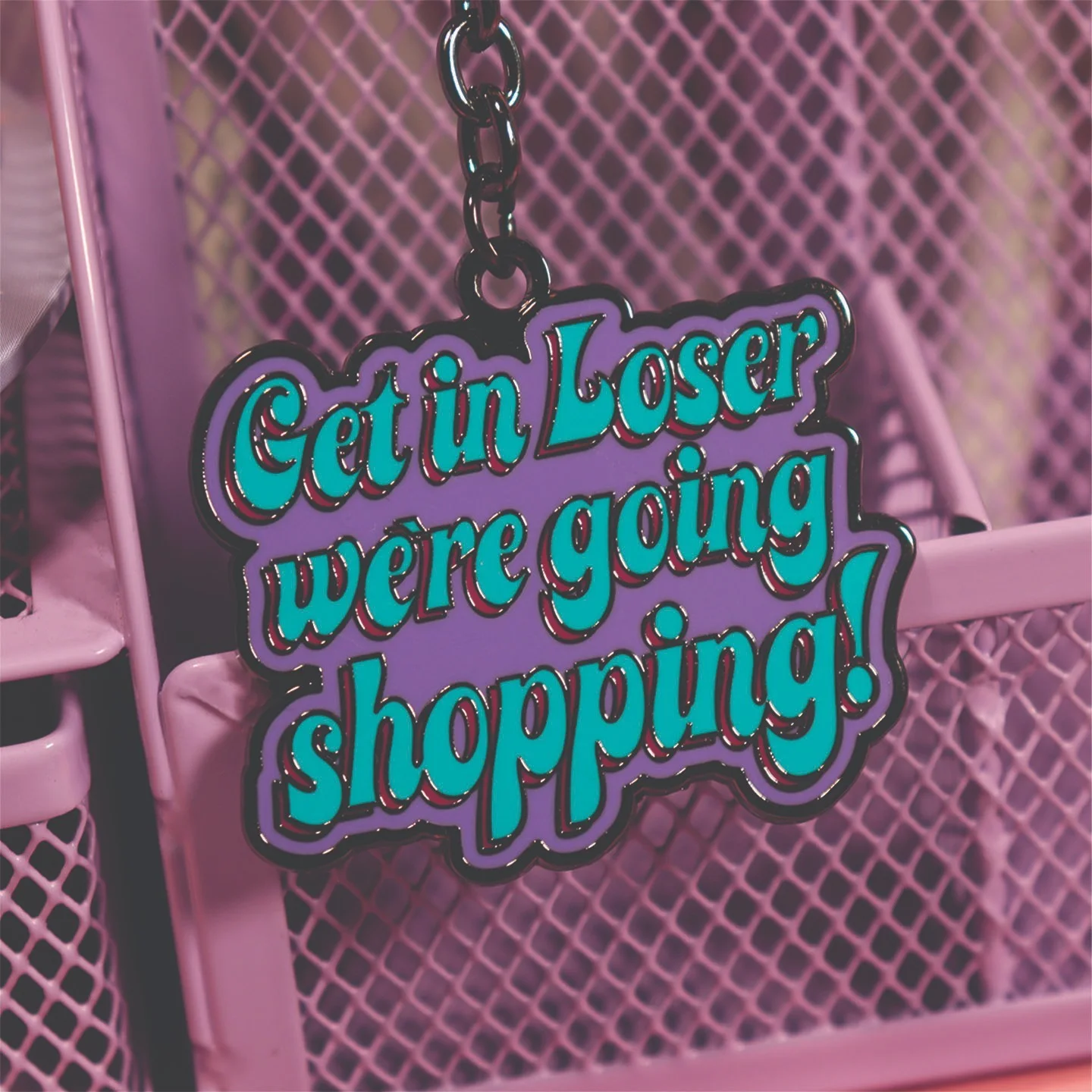 Mean Girls Limited Edition “We’re Going Shopping” Enamel Metal Keyring, image 3