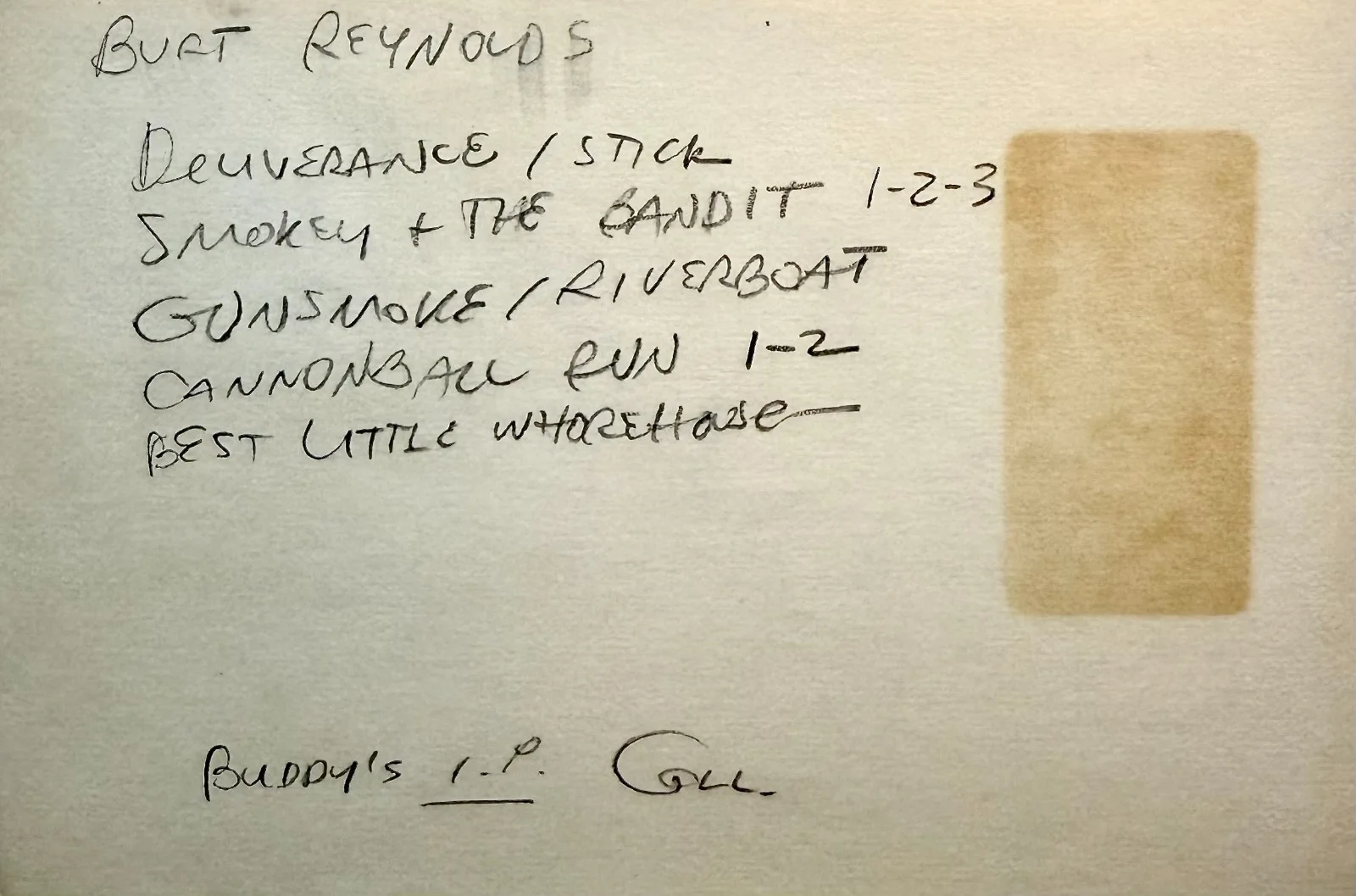Burt Reynolds — BURT REYNOLDS Autograph Signed 4x6 INDEX CARD Smokey and the Bandit DELIVERANCE, изображение 4