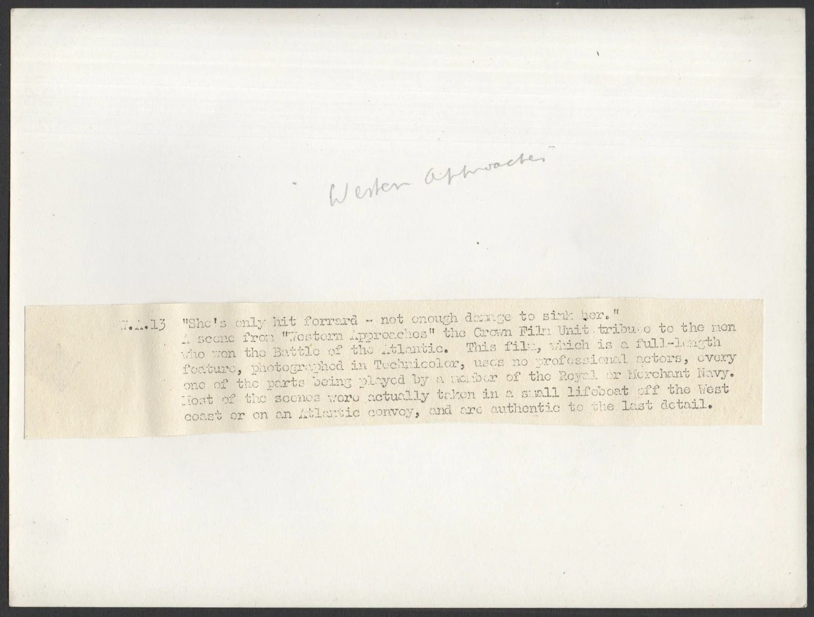 WESTERN APPROACHES 1944 Pat Jackson Crown Film unit Royal Navy 2 STILLS, image 2