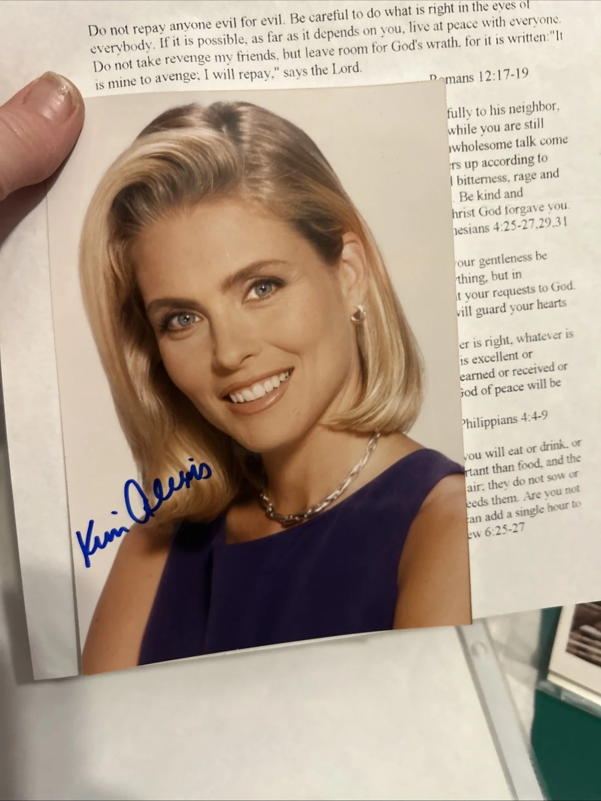 Kim Alexis — Kim Alexis Autographed Photo /scripture Signed, image 5