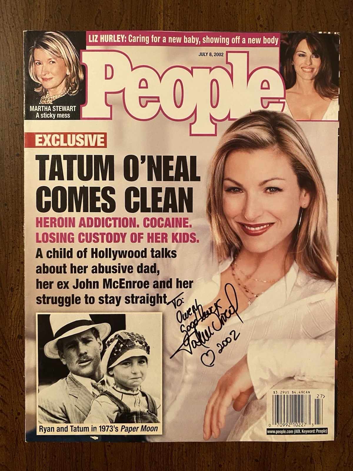 Tatum O’Neal — Tatum O’Neal Signed Autographed People Magazine With COA Paper Moon 2002
