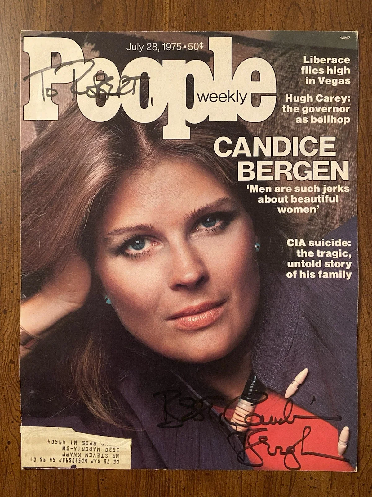 Candice Bergen — Candice Bergen Signed Autographed People Magazine With COA Starting Over Gandhi