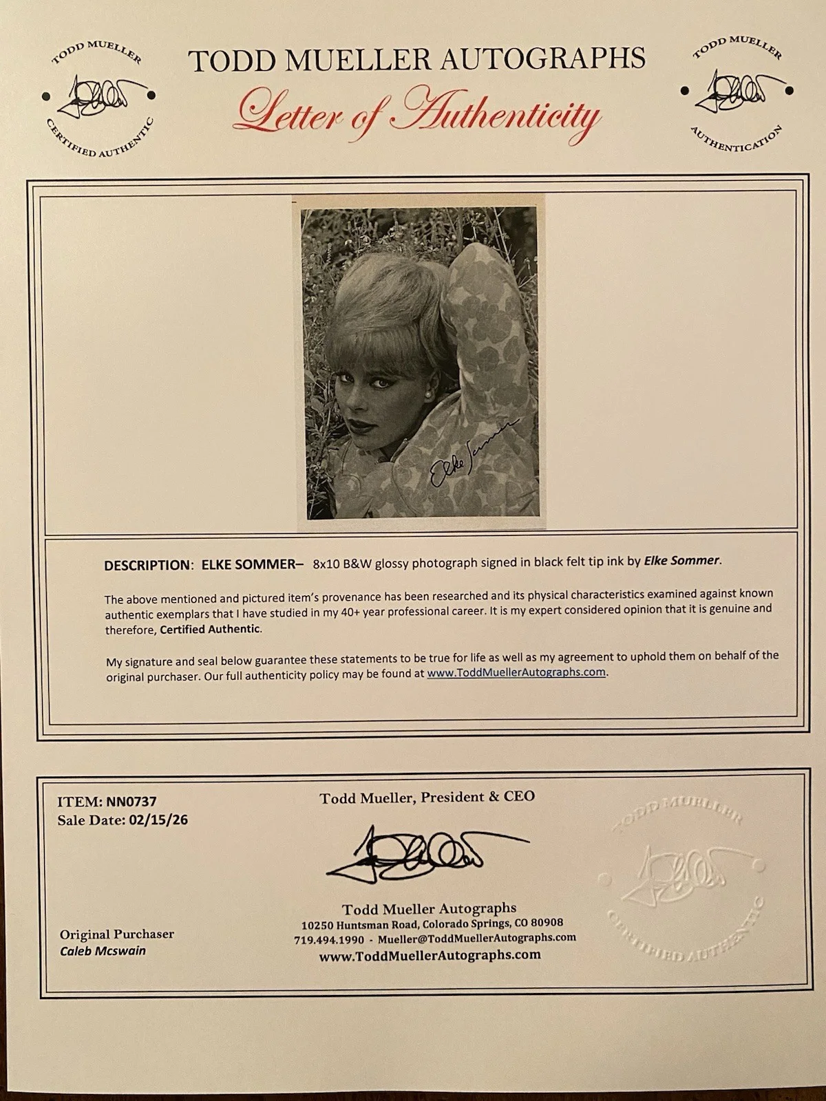 Elke Sommer — Elke Sommer Signed Autographed Photo With COA Pink Panther Boy Did I Get A Wrong, изображение 4