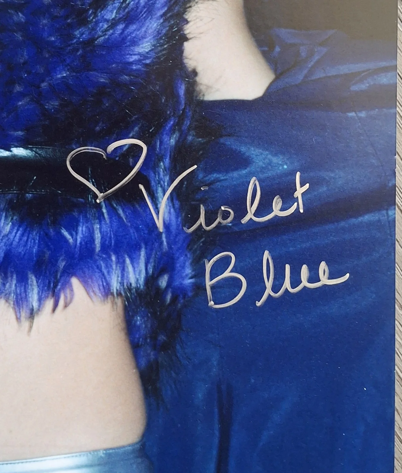 Violet Blue aka NONAME JANE Signed 8x12" PHOTO #4 - Blonde In Blue, image 2
