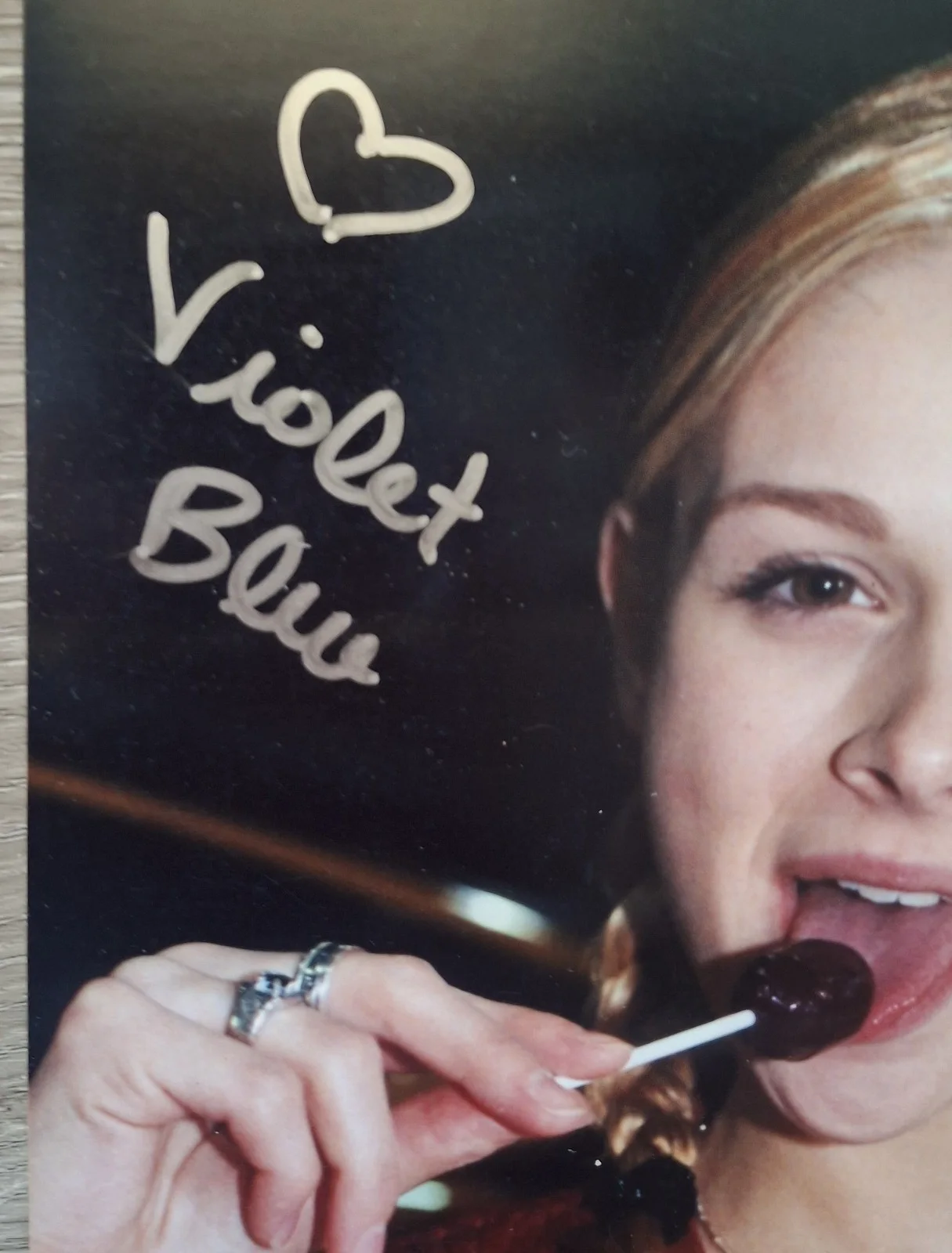 Violet Blue aka NONAME JANE Signed 8x12" PHOTO #2 - Lollipop, image 2
