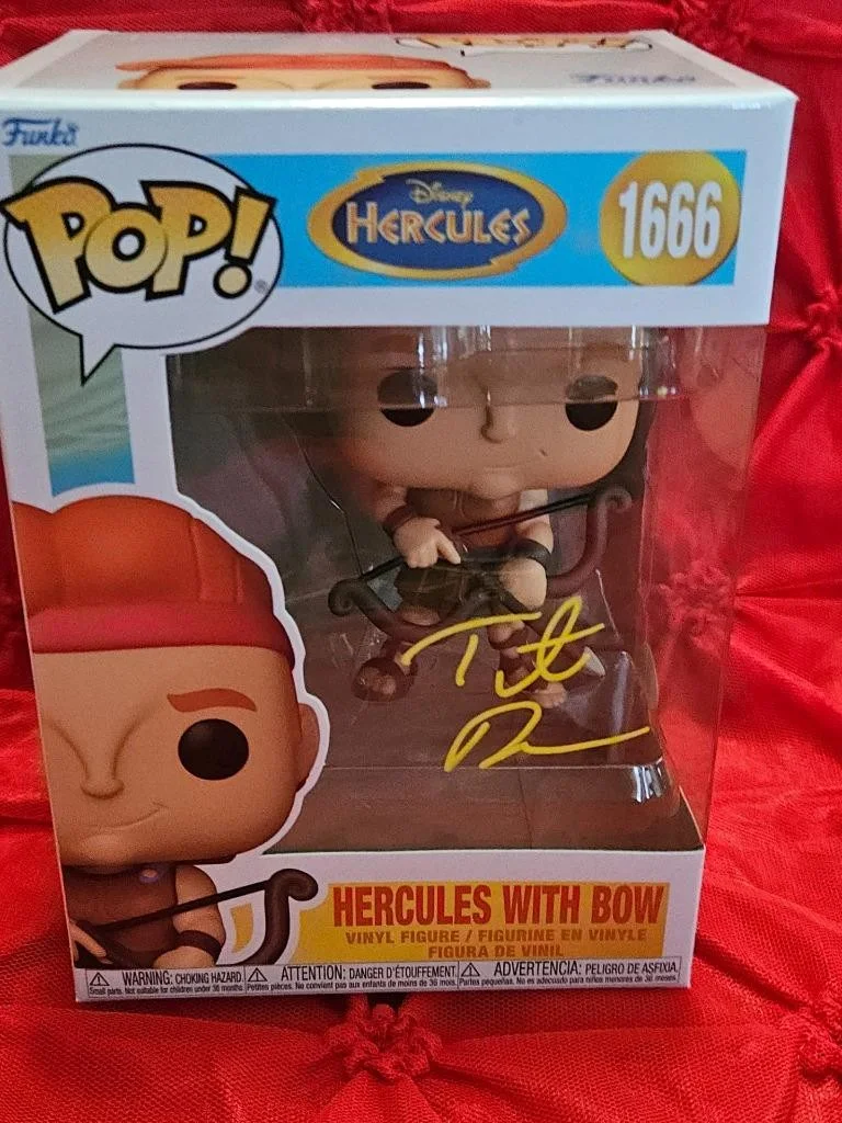 TATE DONOVAN — TATE DONOVA HAND SIGNED AUTOGRAPHED FUNKO POP! 1666 DISNEY HERCULES WITH BOW COA, изображение 3