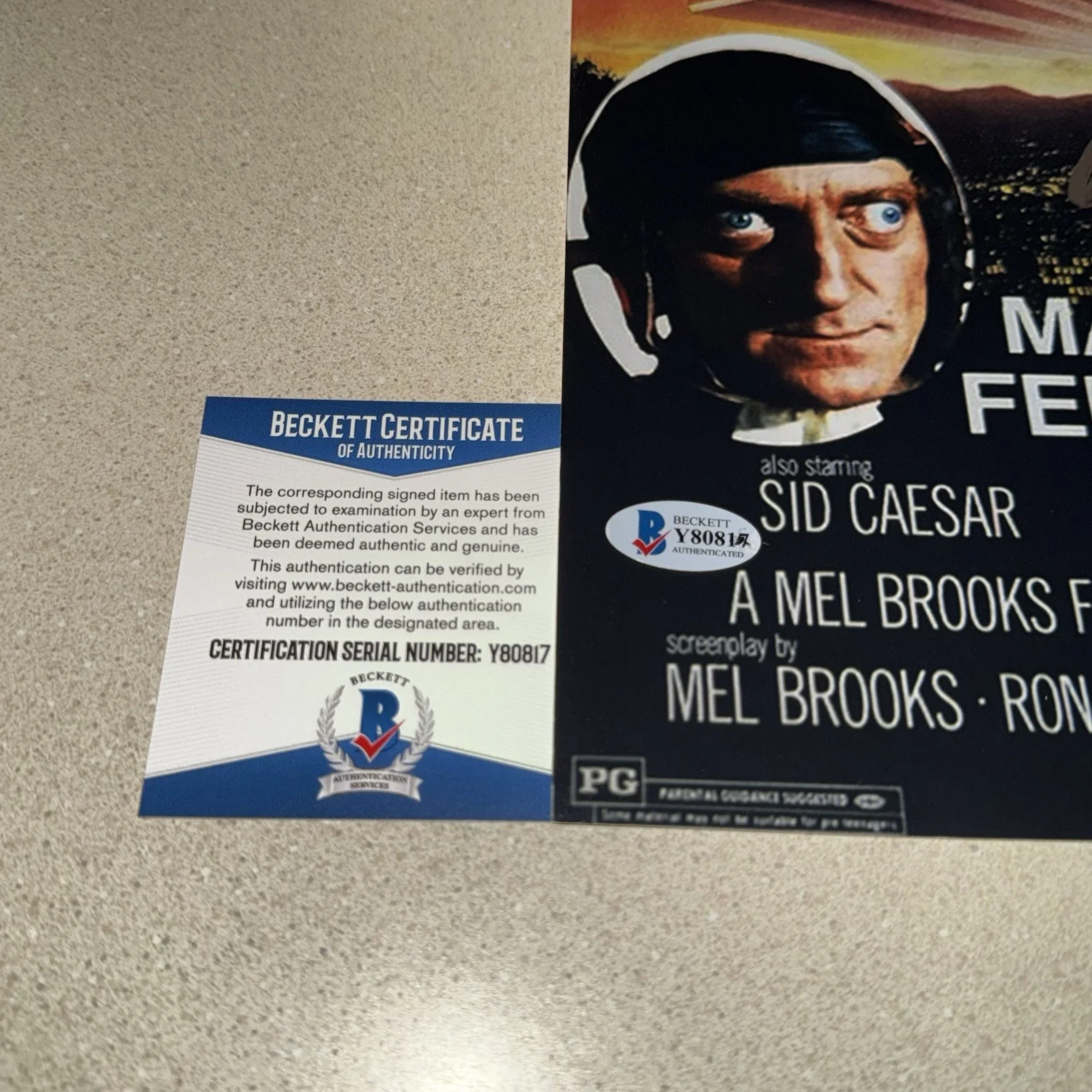 Mel Brooks — COMEDIAN MEL BROOKS signed autographed 12X18 SILENT MOVIE BECKETT BAS COA, image 3