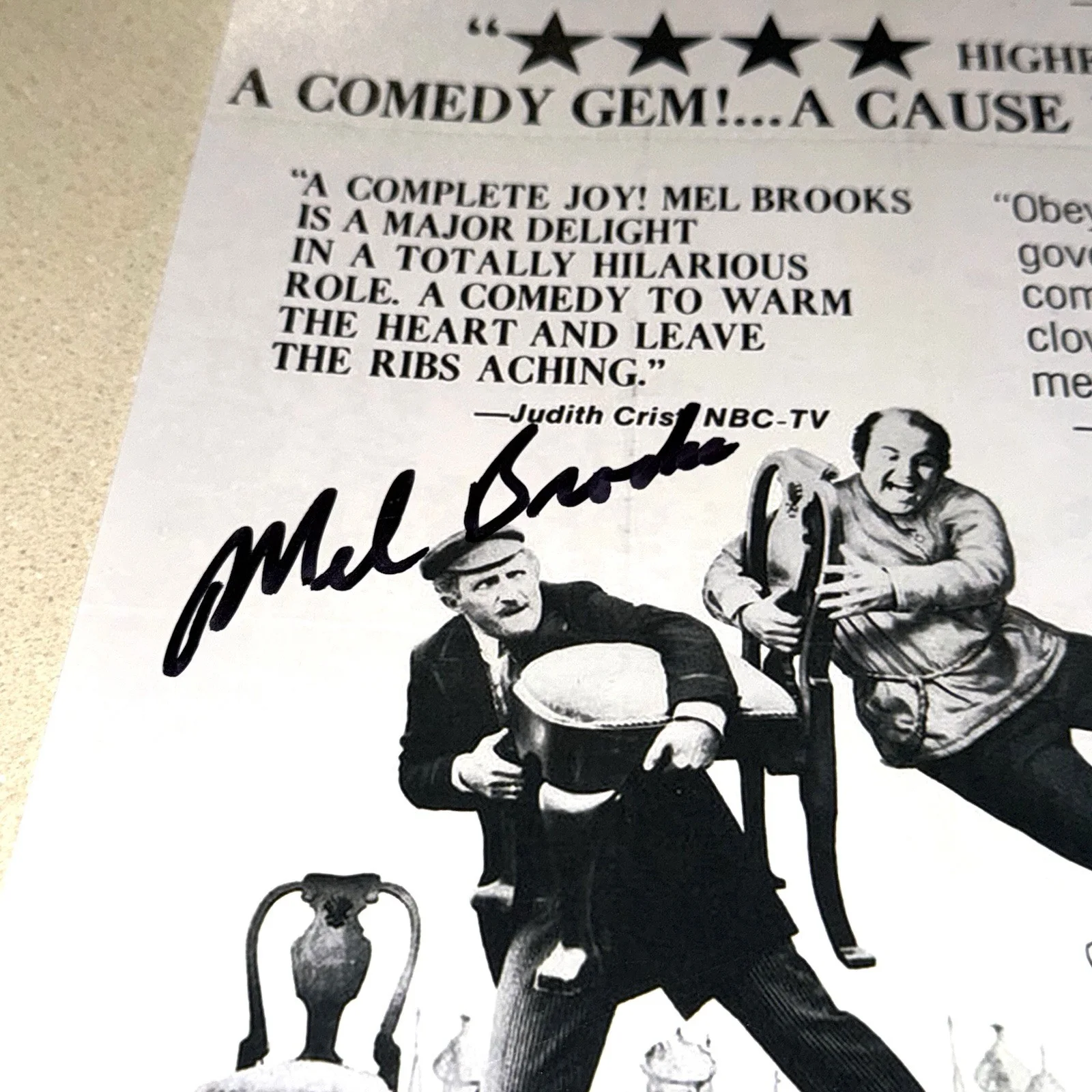 Mel Brooks — MEL BROOKS signed autographed 11X17 THE TWELVE CHAIRS MOVIE BECKETT BAS COA, изображение 2