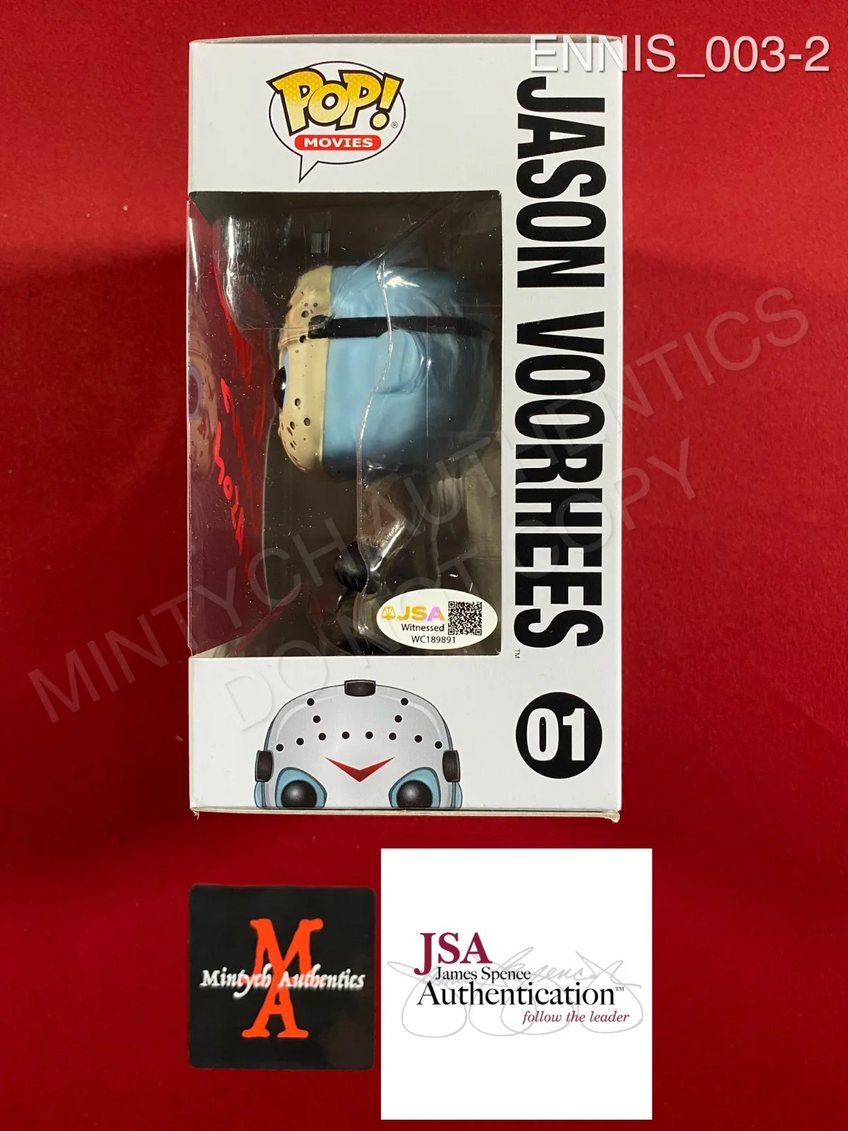 Glenn Ennis — Glenn Ennis autographed signed Friday the 13th Jason Voorhees Funko Pop #01 JSA, изображение 2