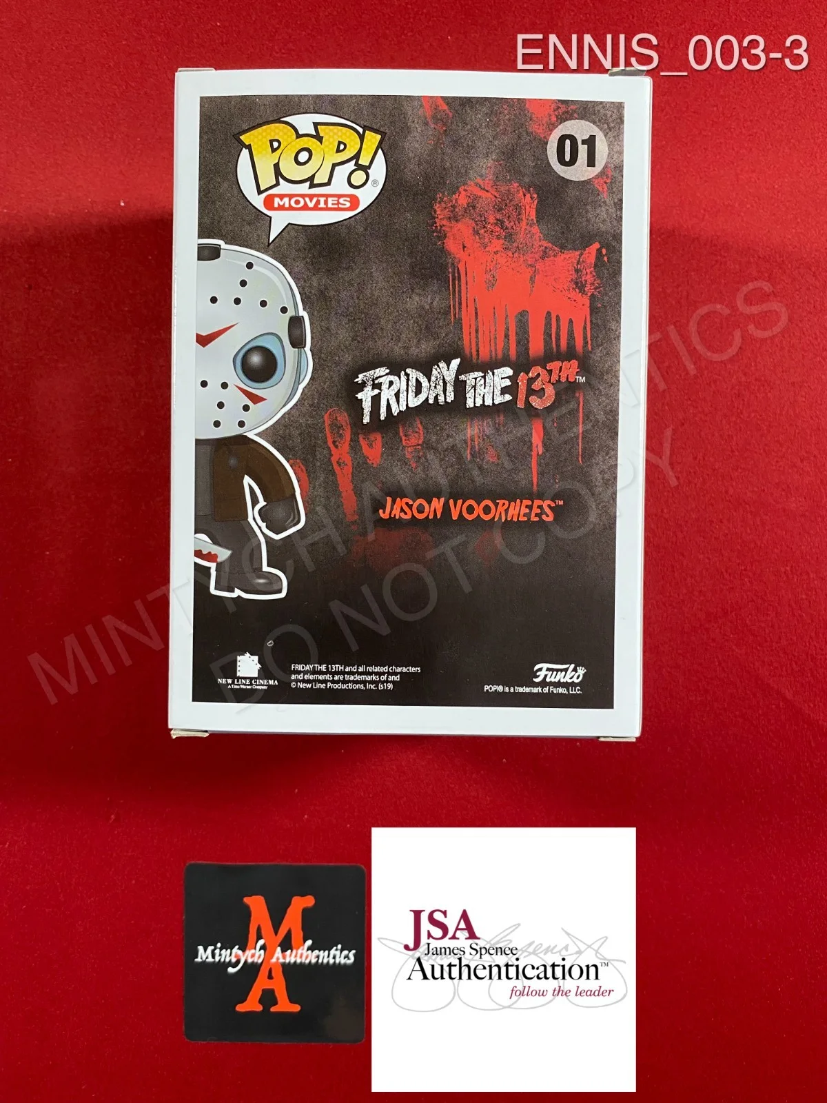 Glenn Ennis — Glenn Ennis autographed signed Friday the 13th Jason Voorhees Funko Pop #01 JSA, изображение 3