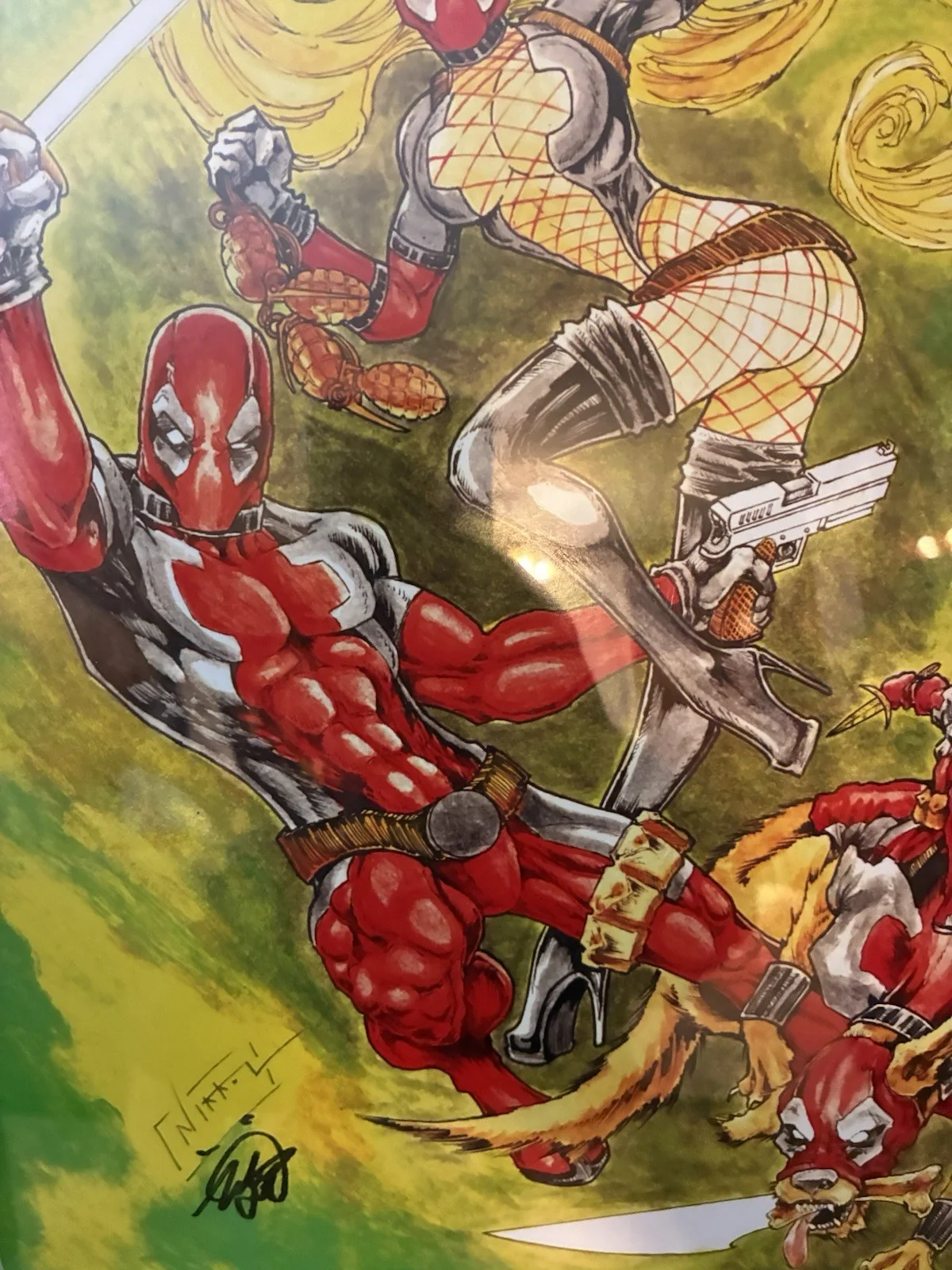 Signature: Nik Virella Signed and Framed Dead Pool Poster. Autographed., изображение 2