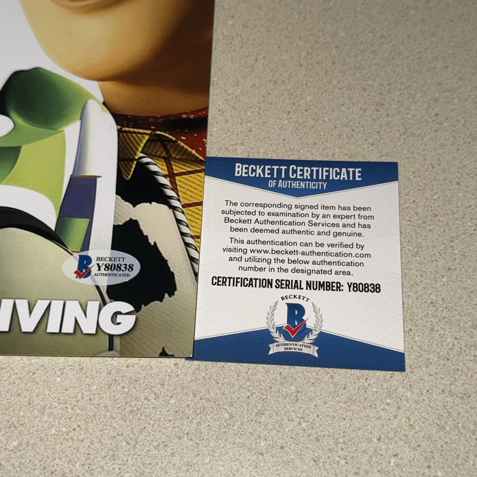 Tim Allen — TIM ALLEN signed autographed 12X18 BUZZ LIGHT YEAR TOY STORY 2 BECKETT BAS COA, изображение 3
