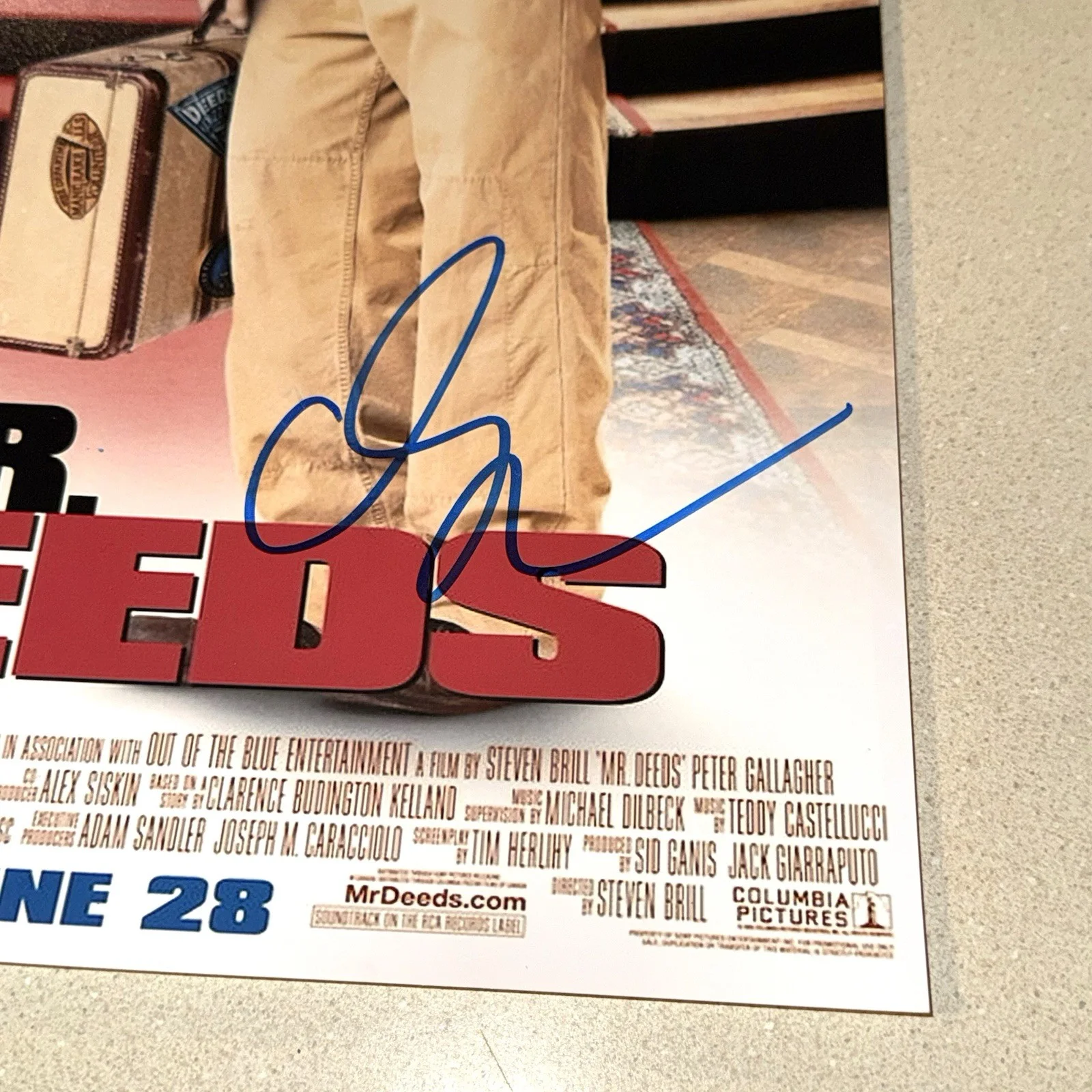Adam Sandler — ADAM SANDLER signed autographed 12X18 PHOTO MR. DEEDS MOVIE BECKETT BAS COA, изображение 2