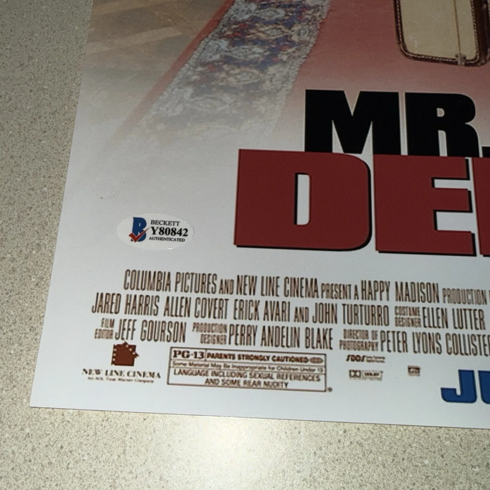Adam Sandler — ADAM SANDLER signed autographed 12X18 PHOTO MR. DEEDS MOVIE BECKETT BAS COA, изображение 3