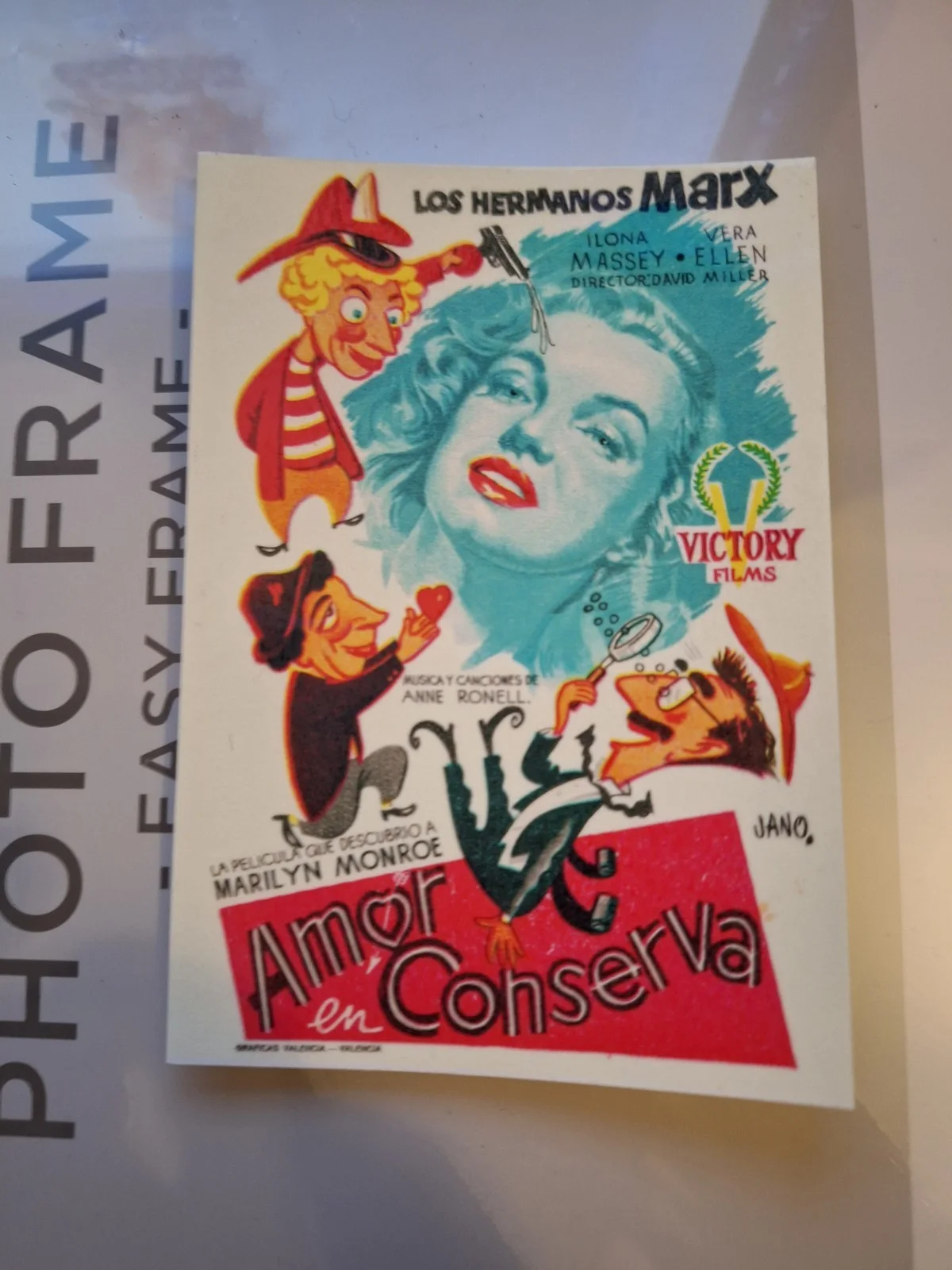 LOVE HAPPY 1949 Marx Brothers Marilyn Monroe Vintage Film Reproduction Postcard, изображение 2