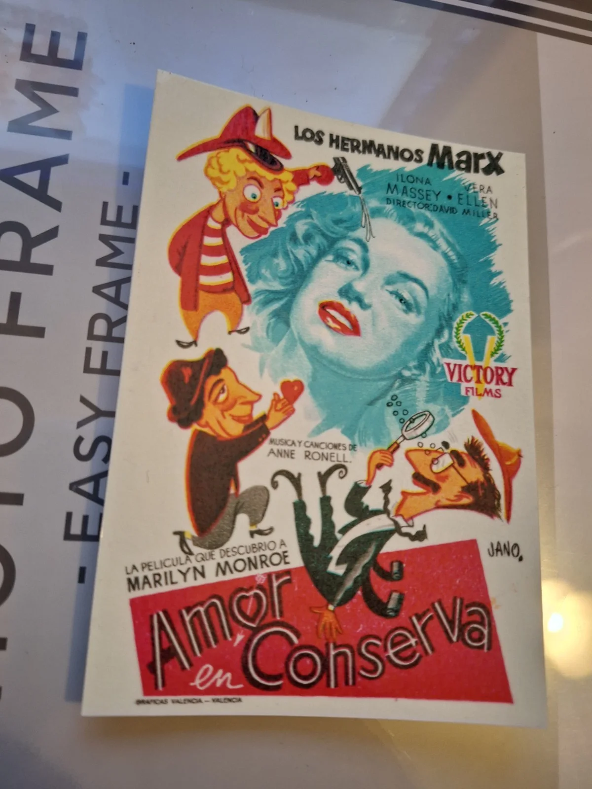 LOVE HAPPY 1949 Marx Brothers Marilyn Monroe Vintage Film Reproduction Postcard, изображение 4