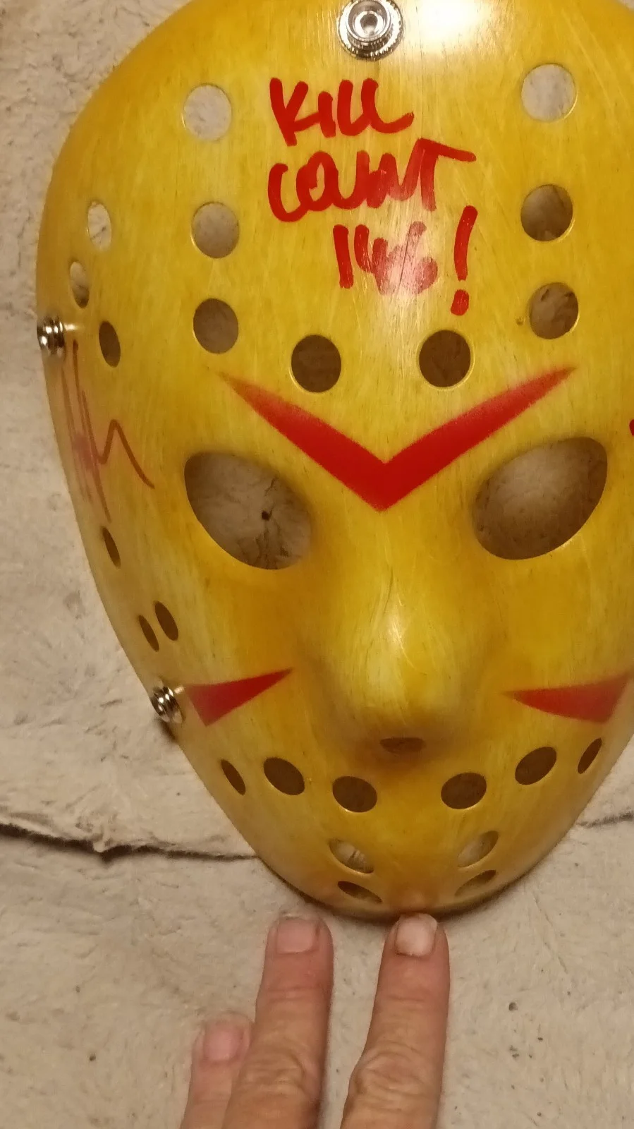 Jason 1 — Ari Lehman Autographed Jason Mask Friday the 13th Beckett 'Kill Count 146!'
