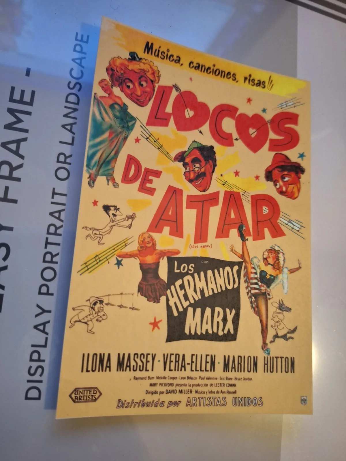 LOVE HAPPY 1949 Marx Brothers Marilyn Monroe Vintage Film Reproduction Postcard, изображение 2