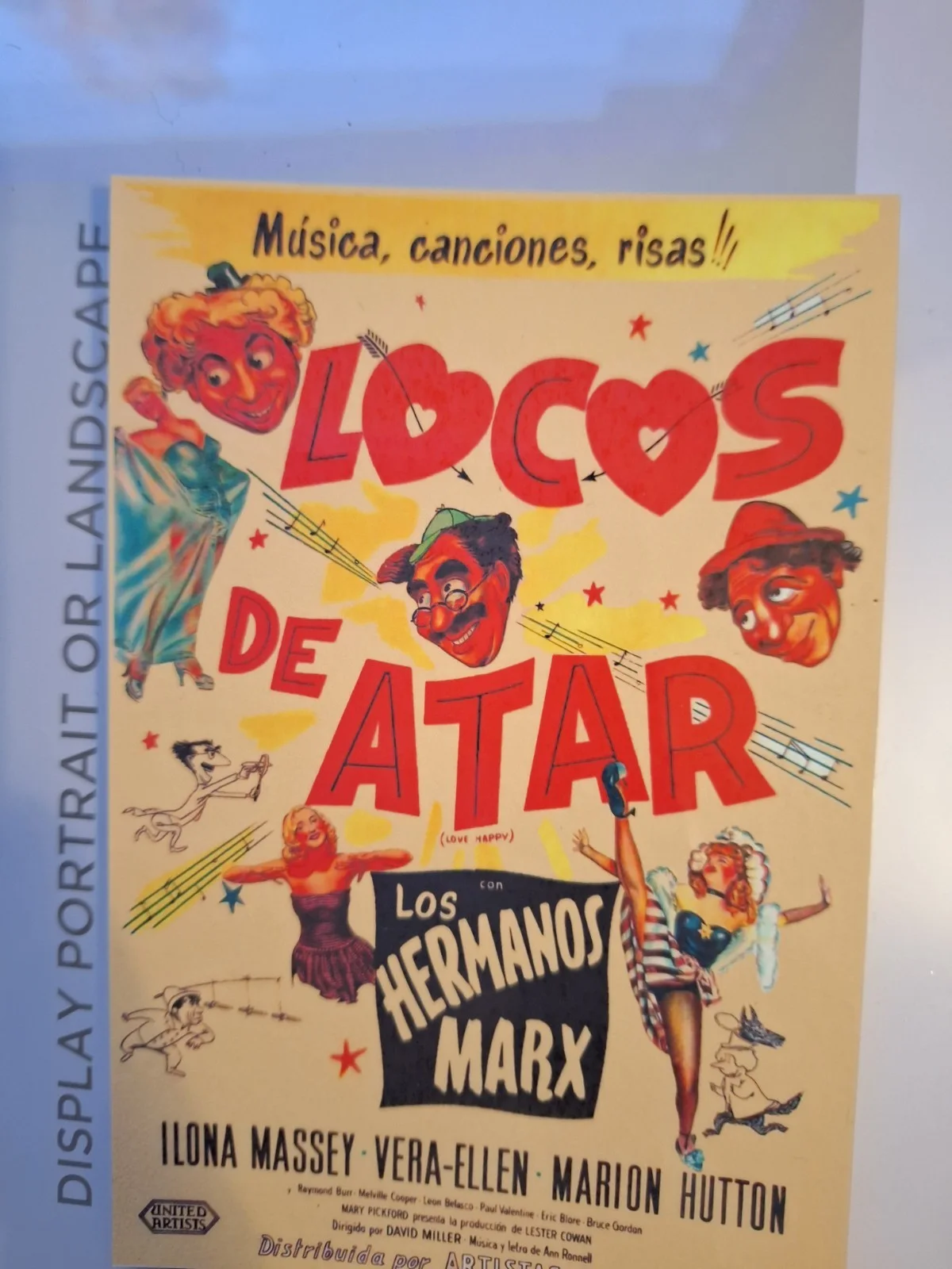 LOVE HAPPY 1949 Marx Brothers Marilyn Monroe Vintage Film Reproduction Postcard, изображение 3