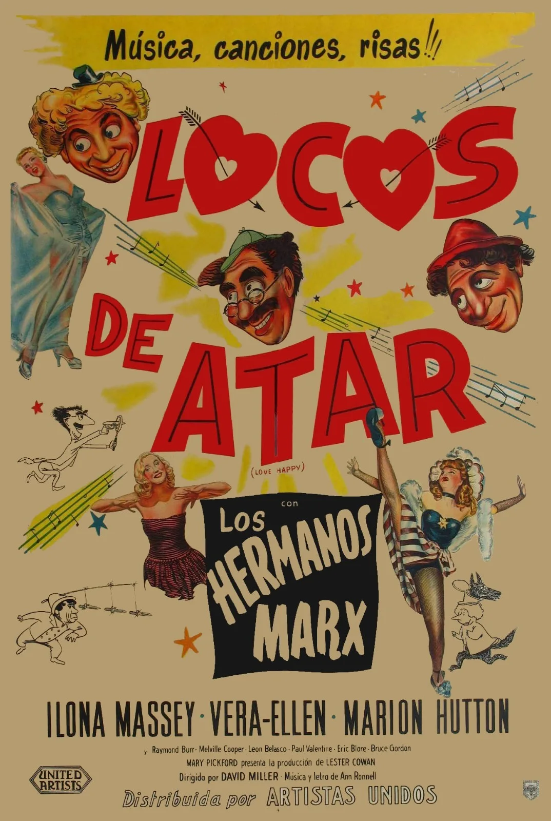 LOVE HAPPY 1949 Marx Brothers Marilyn Monroe Vintage Film Reproduction Postcard, изображение 4