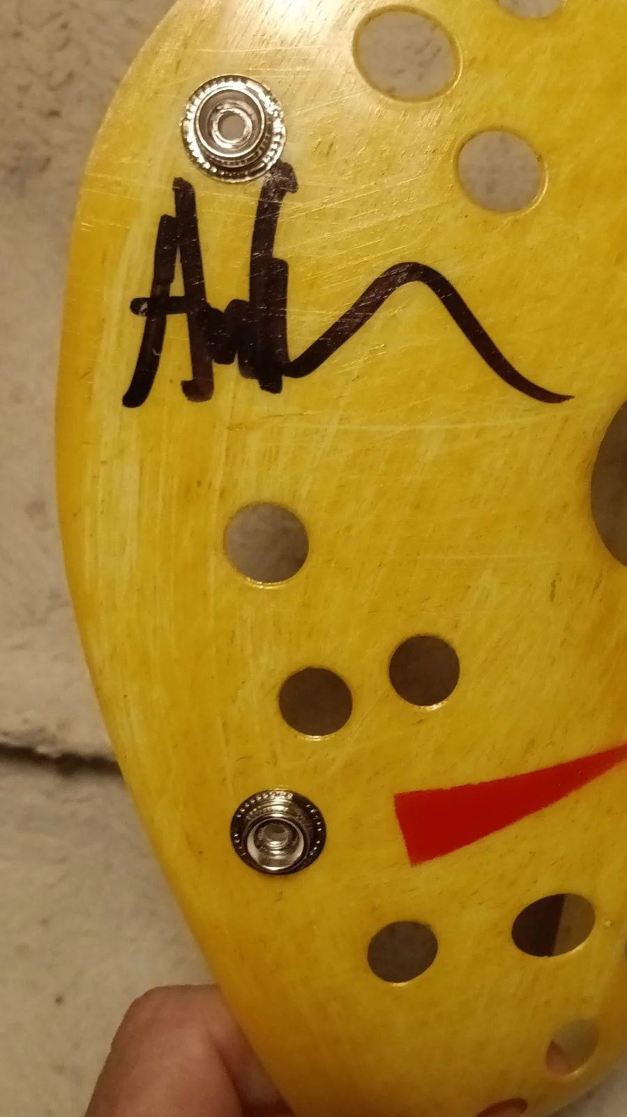 Signed Hockey Mask 3x by Ari Lehman actor who played Jason Voorhees, изображение 2
