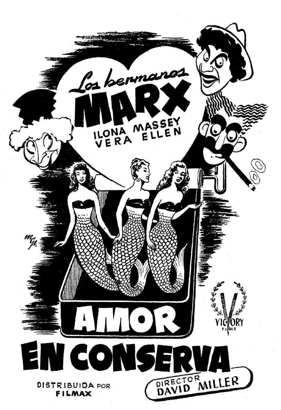LOVE HAPPY 1949 Marx Brothers Marilyn Monroe Vintage Film Reproduction Postcard, изображение 3