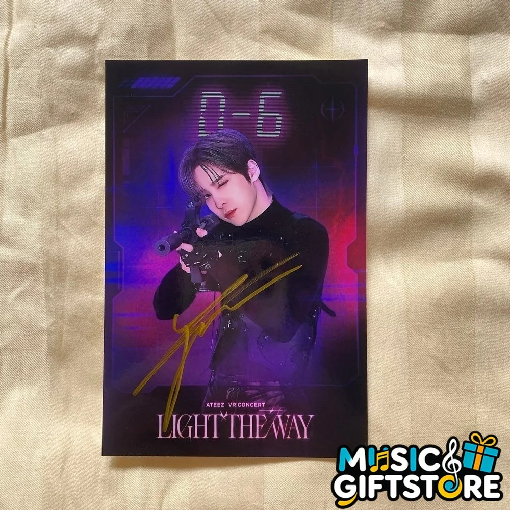 ATEEZ ateez Autographed Signed Photo Light The Way K-POP Collection 4*6 2025 #MU, изображение 3