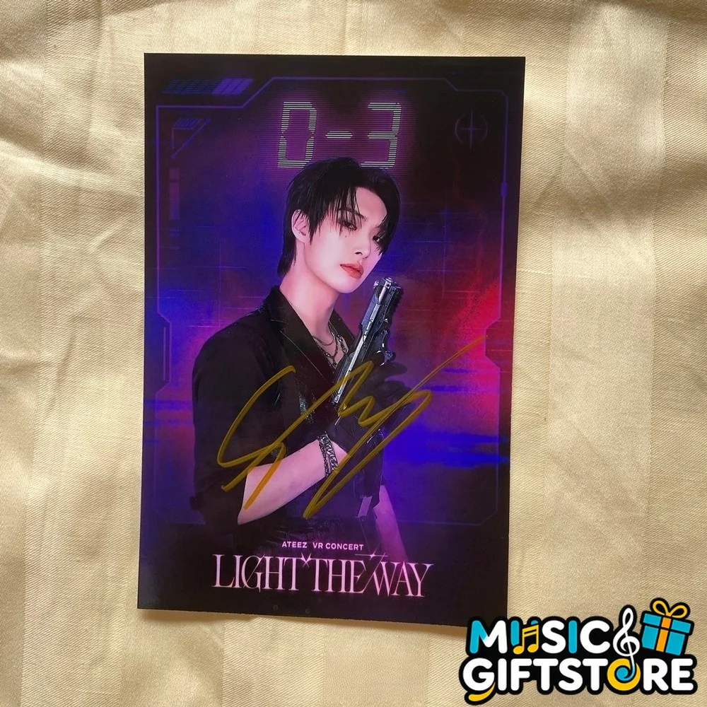 ATEEZ ateez Autographed Signed Photo Light The Way K-POP Collection 4*6 2025 #MU, изображение 5