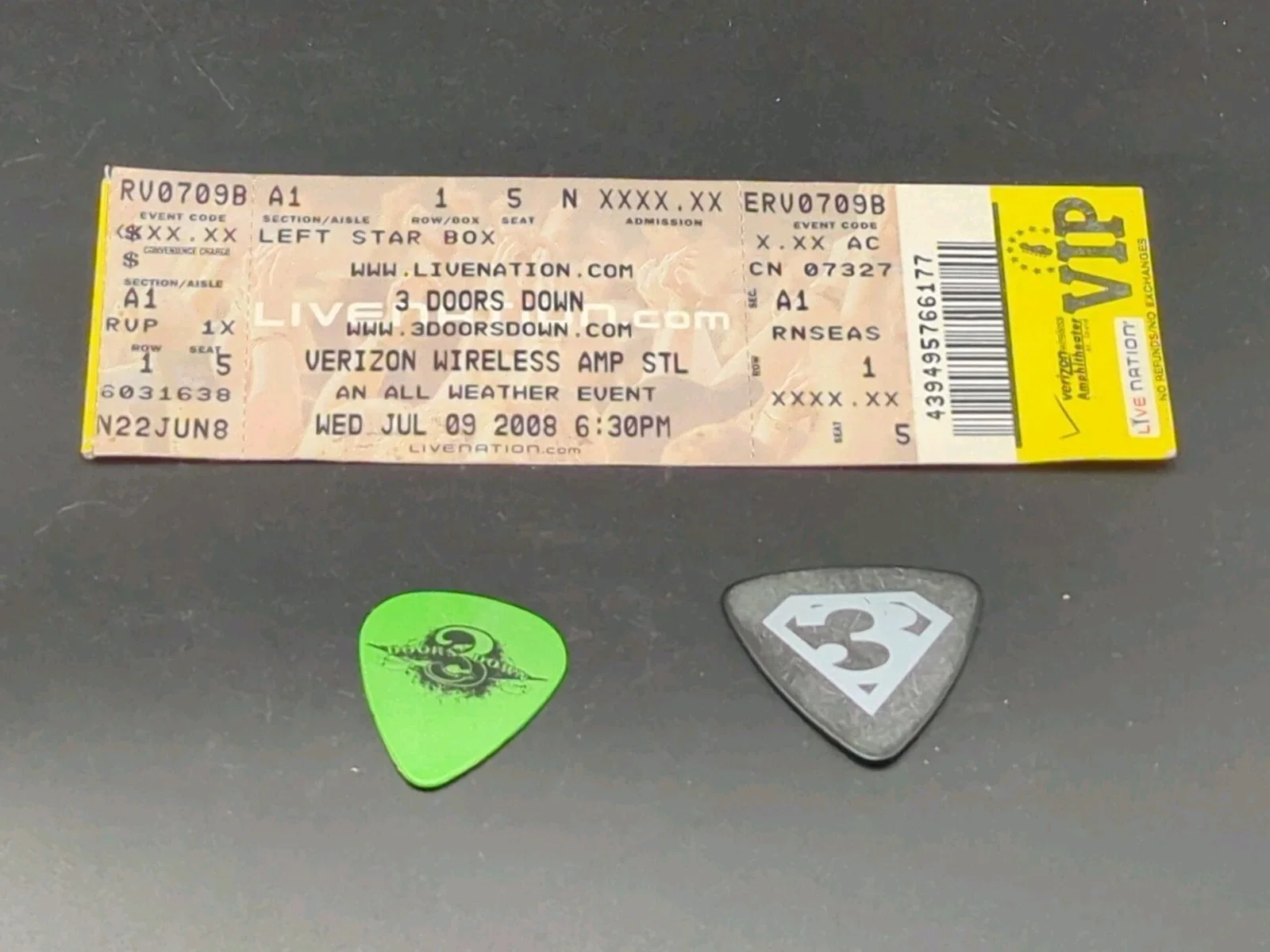 3 Doors Down Signed 8x10 Autographed Photo Brad Arnold Full Band Unused Ticket, изображение 3