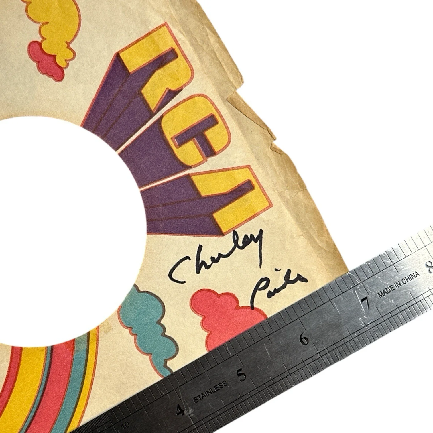 Charley Pride (d. 2020) Signed Autograph 1970s RCA 45 RPM Paper Record Sleeve!, image 2