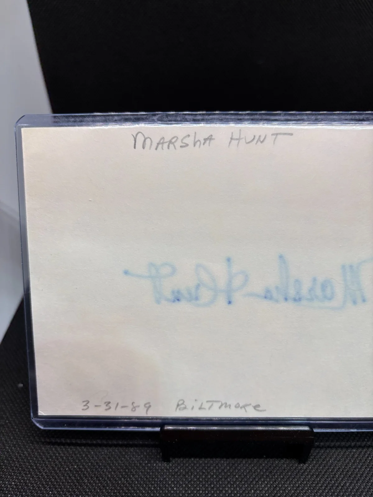 Marsha Hunt — Marsha Hunt Signed Auto 4x6 Index Card Hollywood Biltmore Hotel, изображение 3