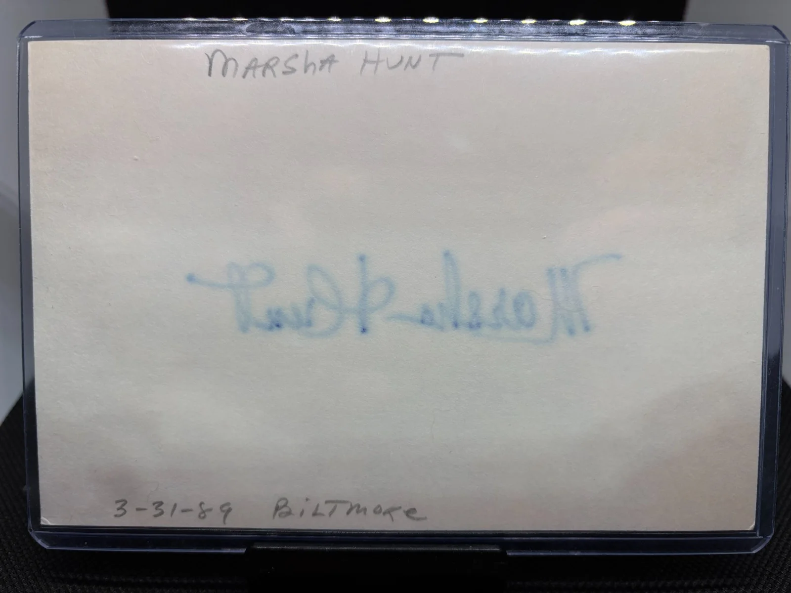 Marsha Hunt — Marsha Hunt Signed Auto 4x6 Index Card Hollywood Biltmore Hotel, изображение 4