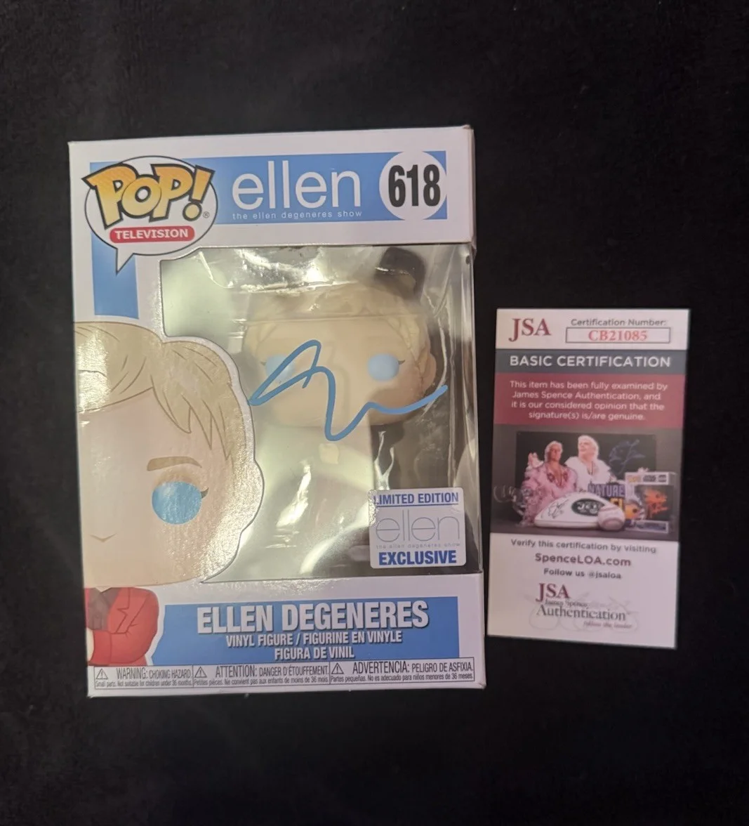 Ellen Degeneres — Ellen DeGeneres SIGNED AUTOGRAPHED Funko Pop 618 Limited Edition JSA COA