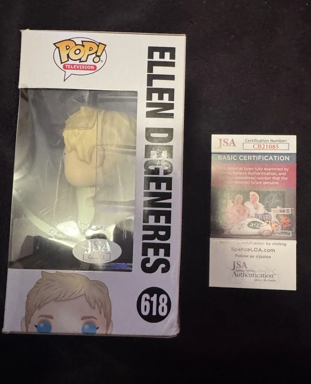 Ellen Degeneres — Ellen DeGeneres SIGNED AUTOGRAPHED Funko Pop 618 Limited Edition JSA COA, image 2