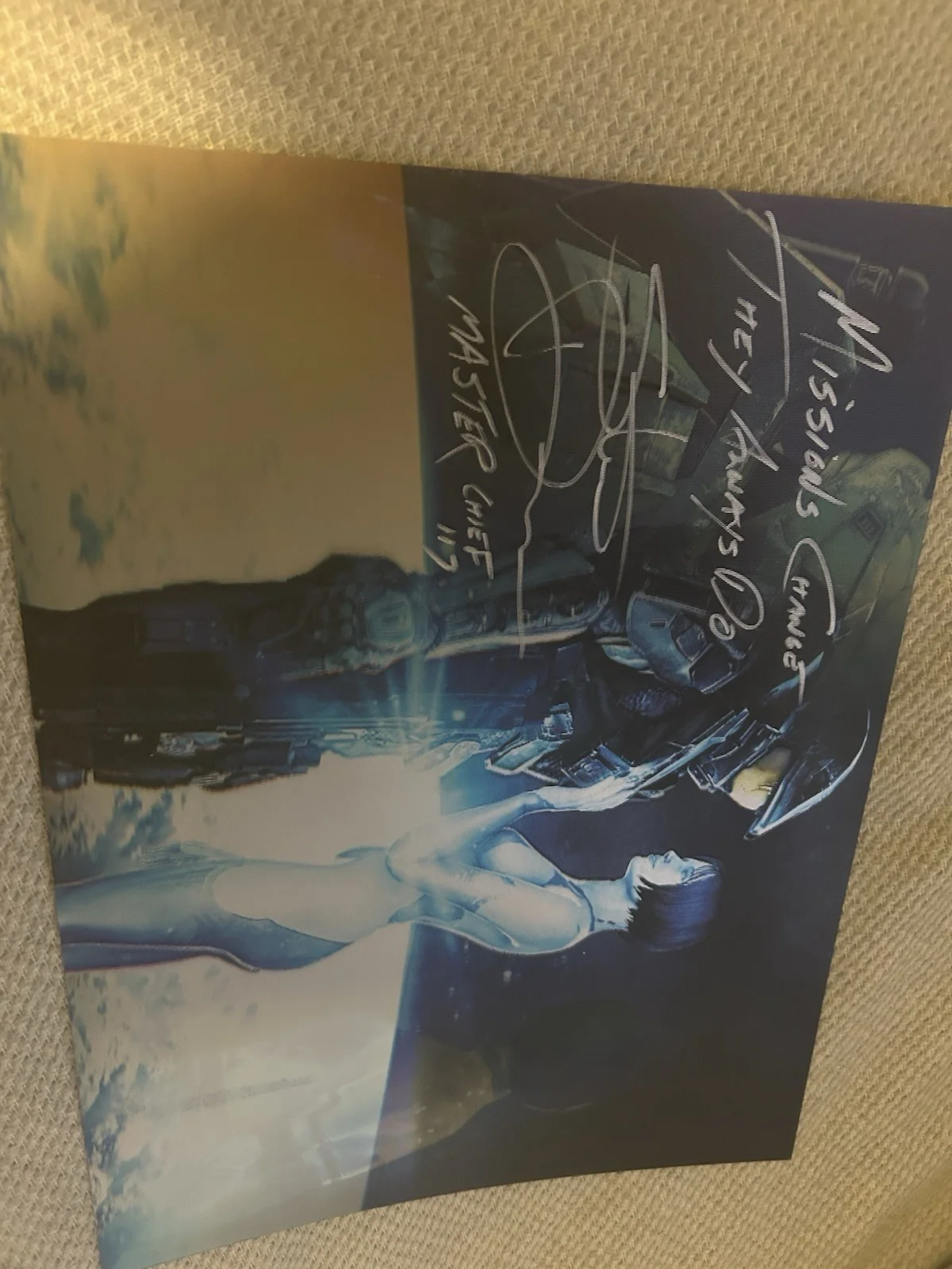 Steve Downes — 3D Poster, Master Chief And The Weapon/ Chief n Cortana Signed By Steve Downes., изображение 2