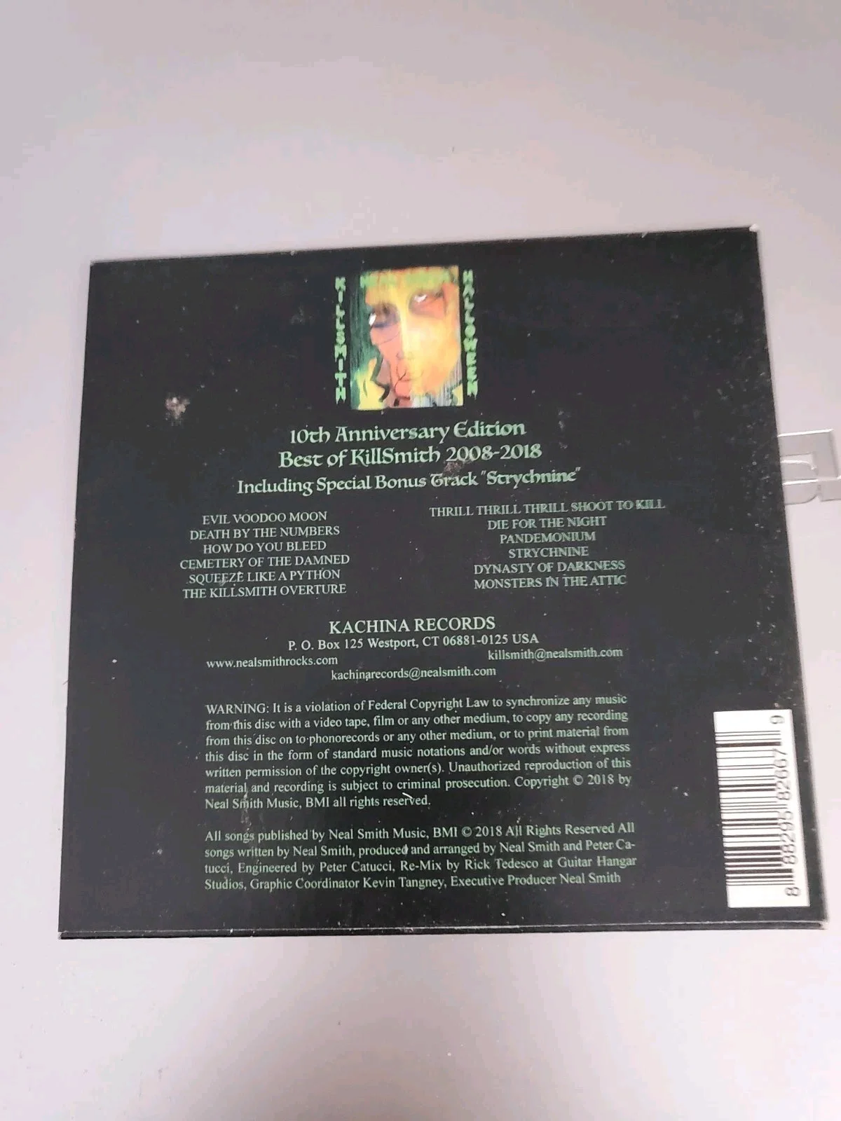 Alice Cooper Neal Smith Best of Killsmith Halloween 10th Anniversary CD Signed, изображение 2
