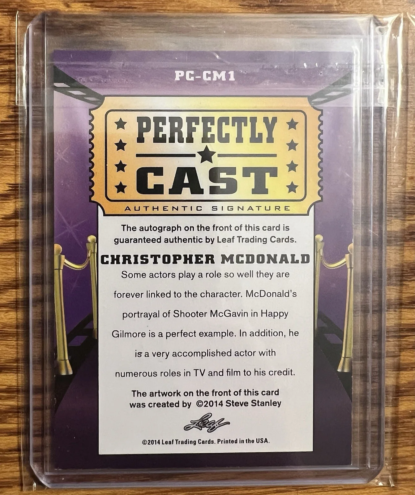 CHRISTOPHER MCDONALD (HAPPY GILMORE) “SHOOTER” 2004 LEAF PERF. CAST SIGNED CARD, image 2
