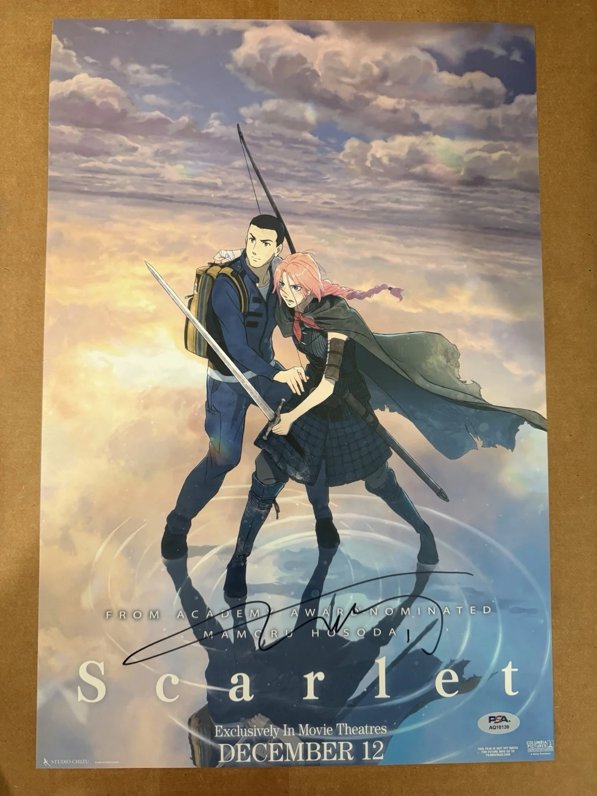 Mamoru Hosoda Signed Scarlet 12x18 Poster Wolf Children Autograph Proof PSA COA, image 3