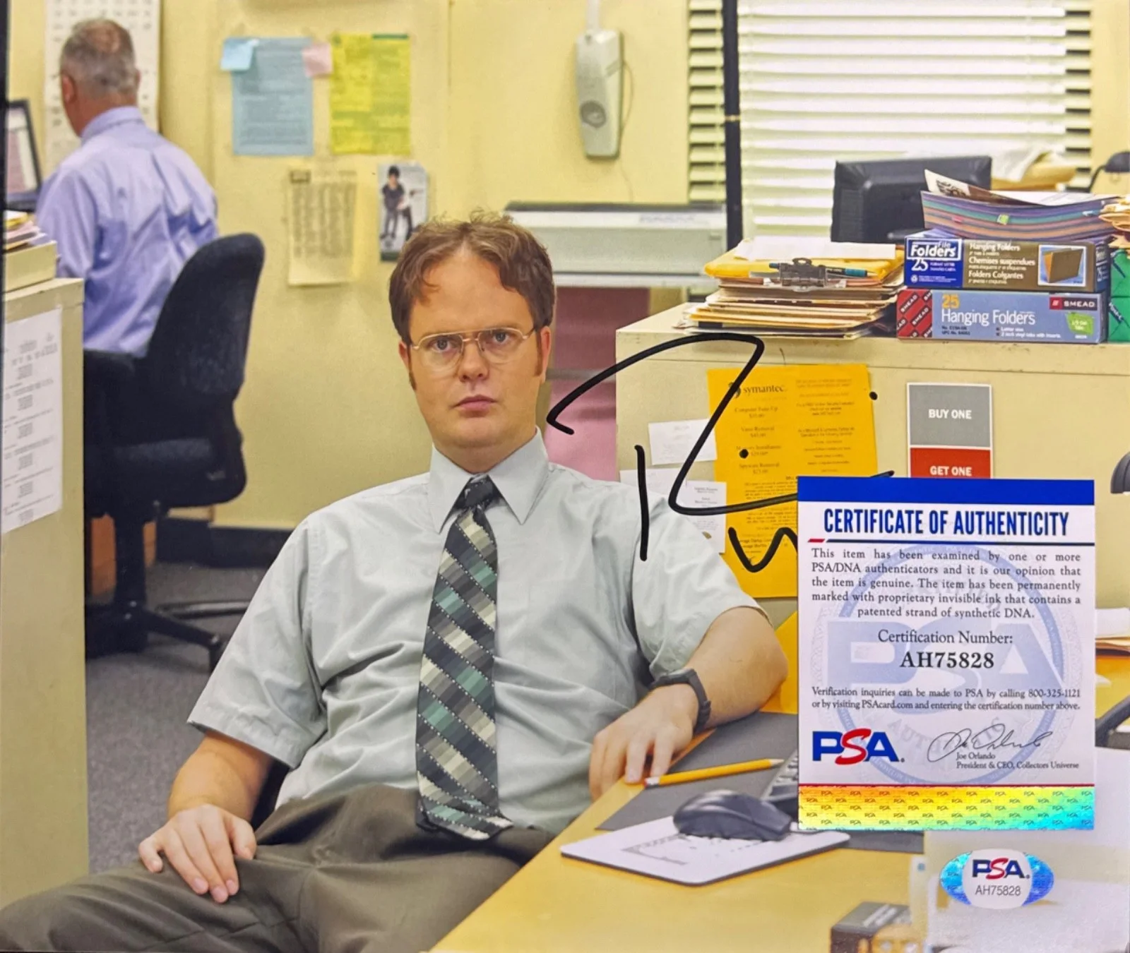 Rainn Wilson — Rainn Wilson Signed 8x10 The Office Dwight Schrute Photo PSA AH75828, image 2